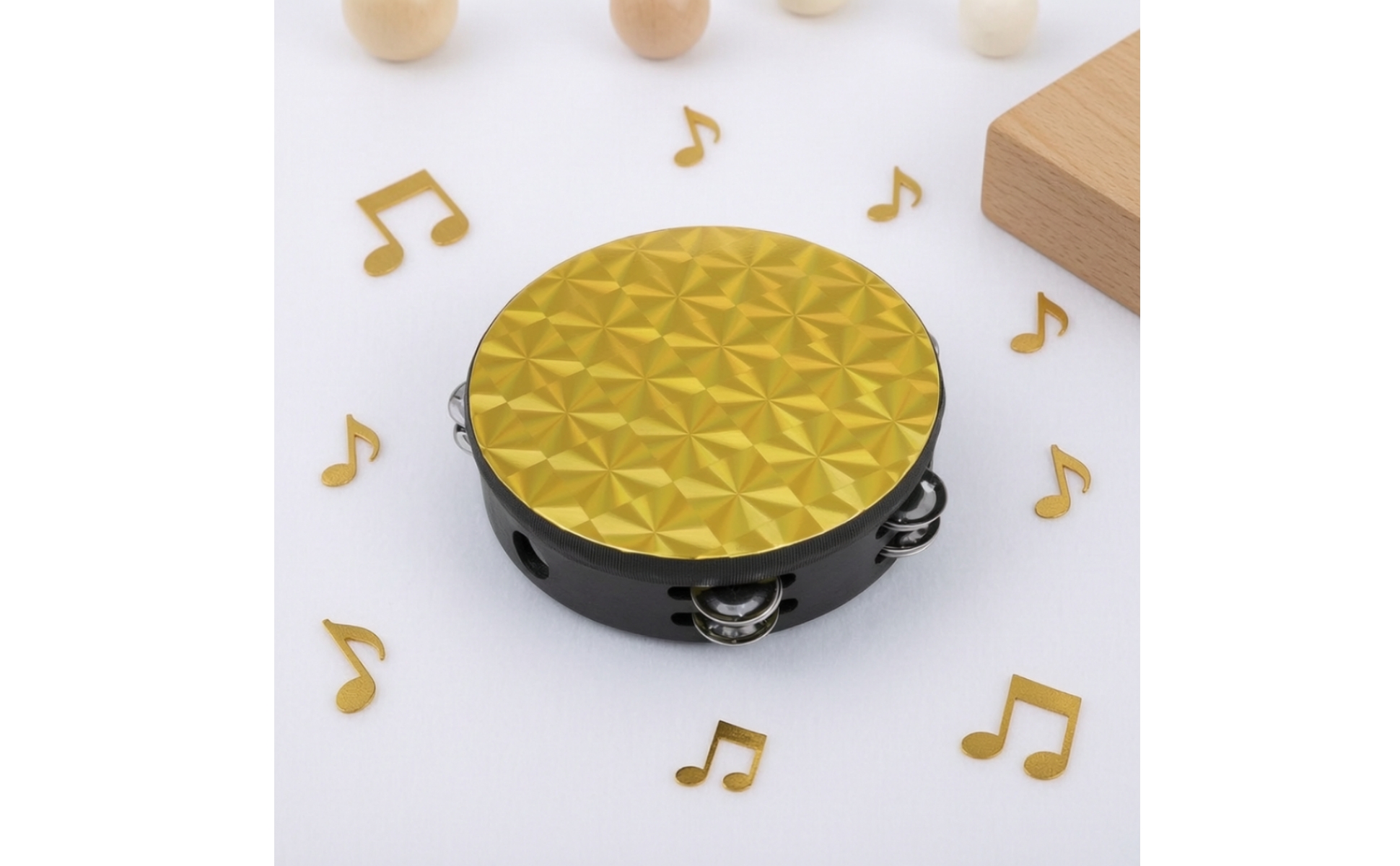 Tambourine Handheld Tambourine with Metal Jingling Discs Wooden