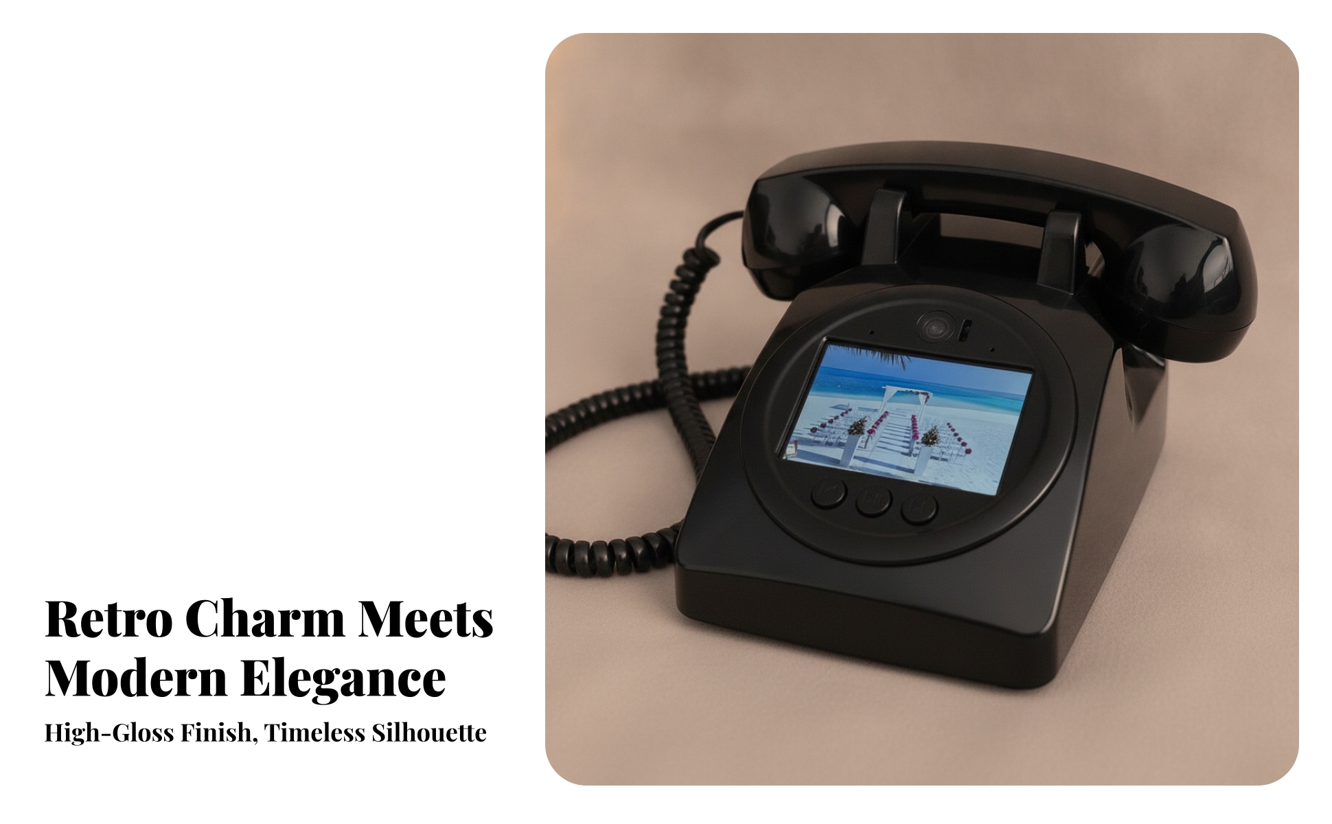 Motion Picture Guest Book with Handset Stylish Motion Picture Guest Book Phone