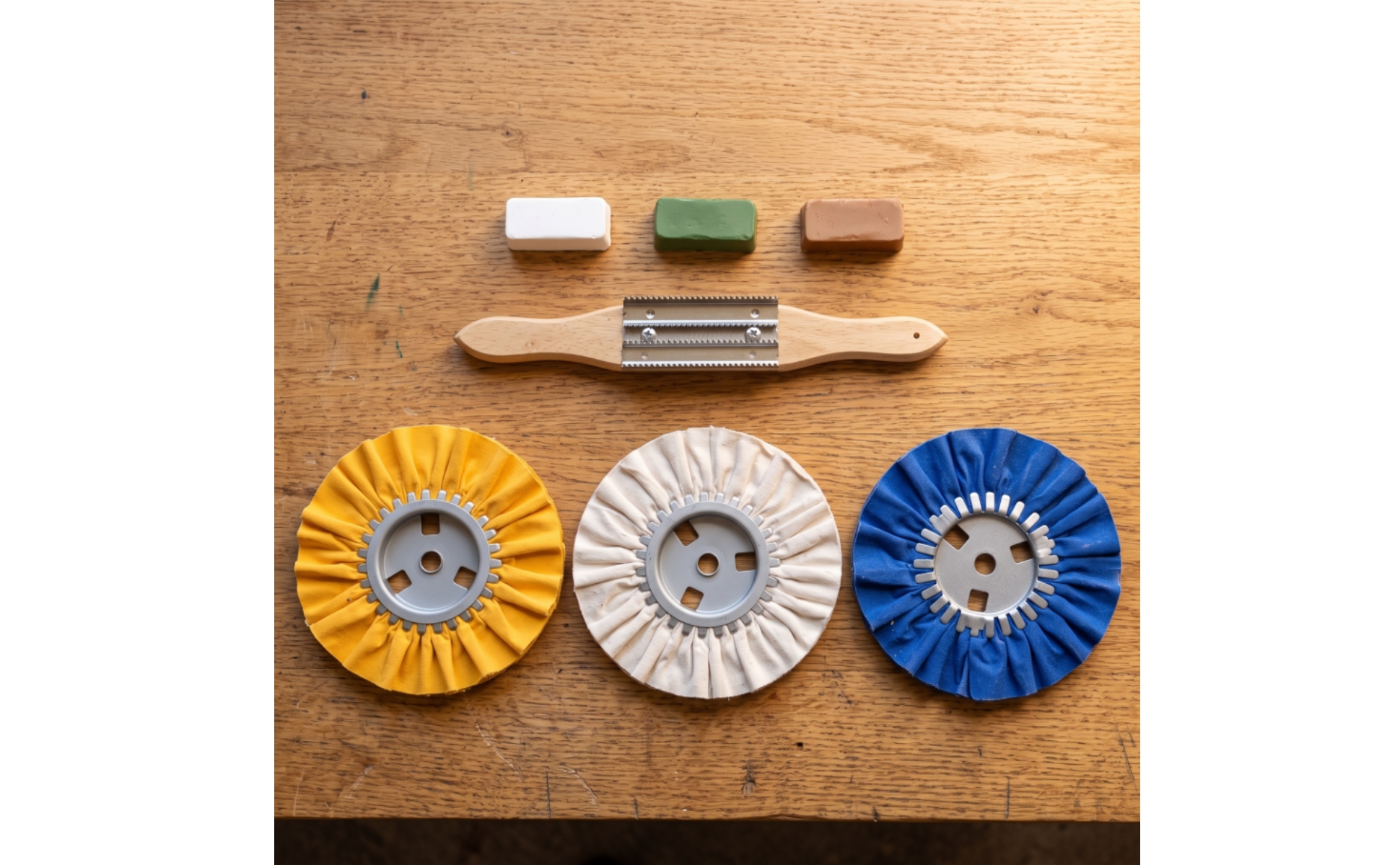 3 Pieces Cloth Polishing Wheel Mirror-Finish Polishing Wheel with Lubricating