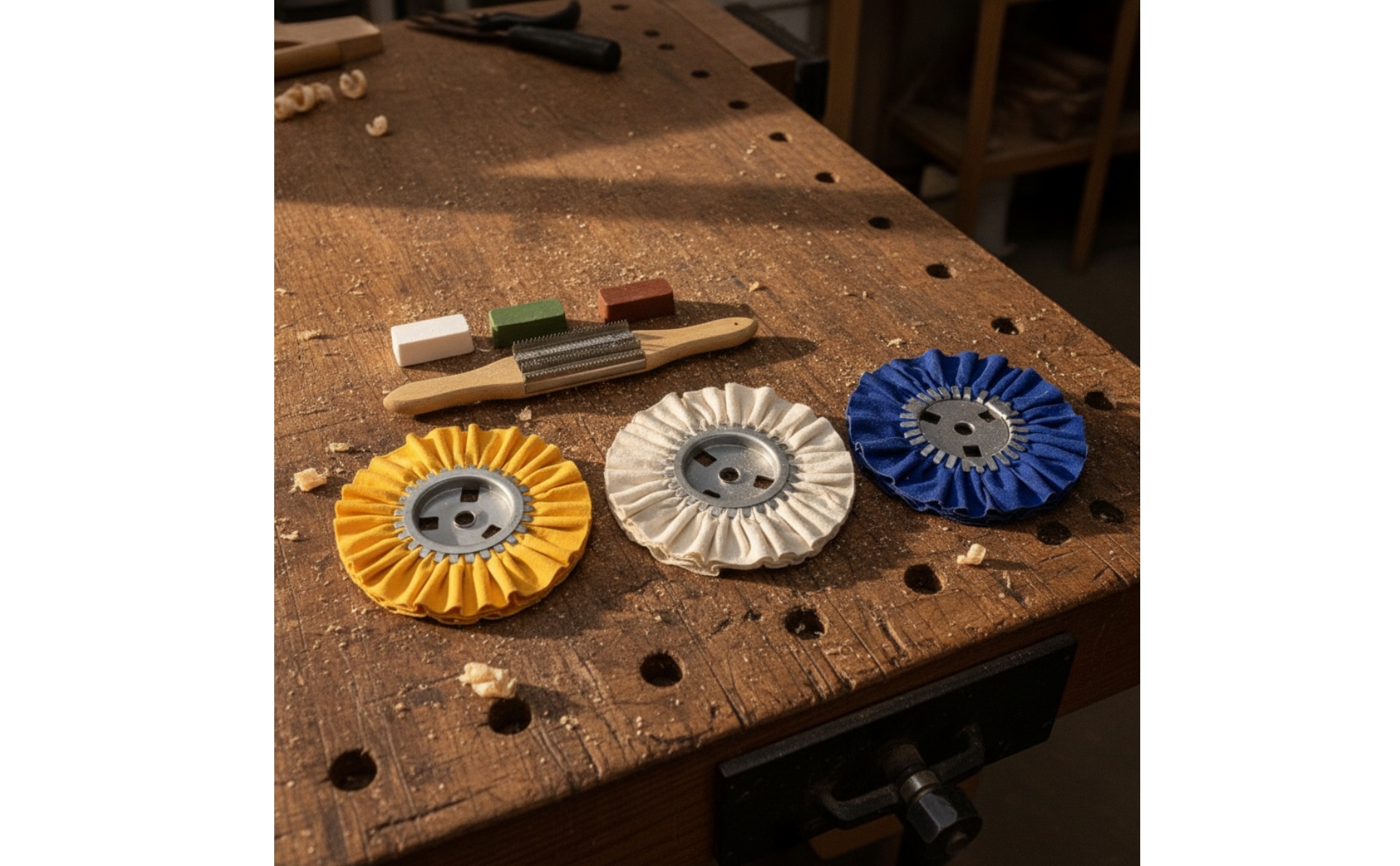 3 Pieces Cloth Polishing Wheel Mirror-Finish Polishing Wheel with Lubricating
