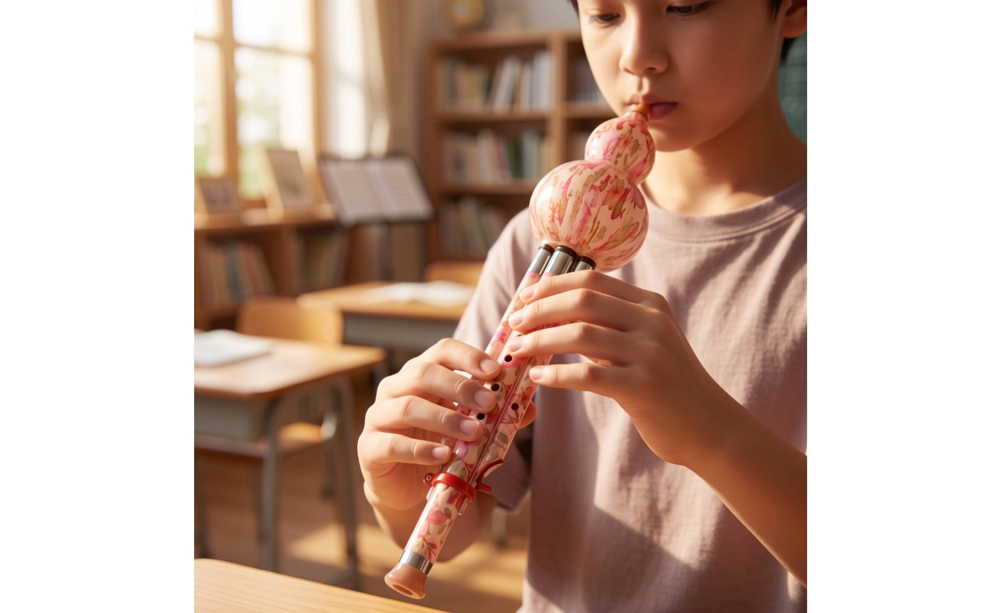 Flûte Hulusi avec Étui de Transport Traditionnel Flûte Hulusi Chinois pour École