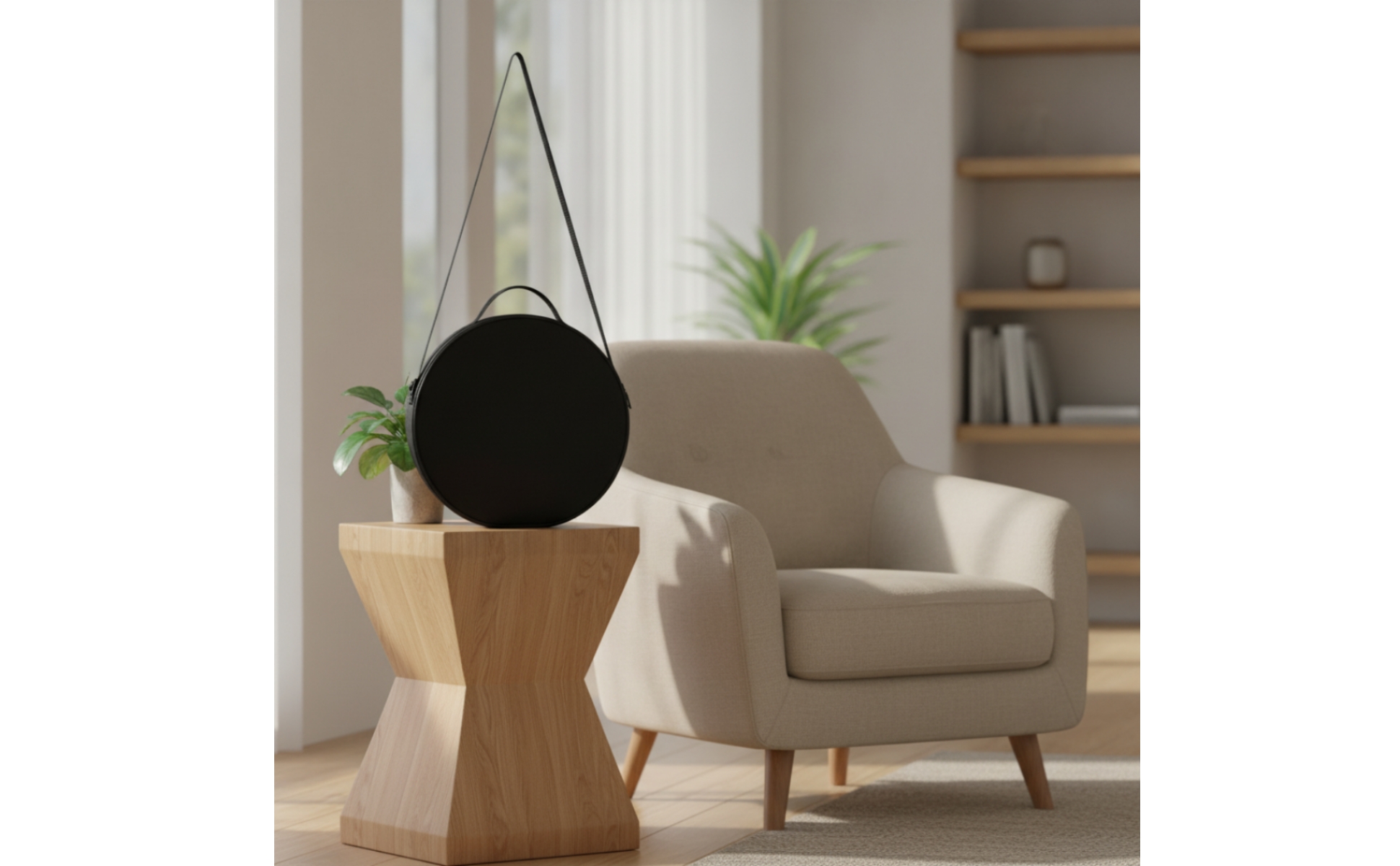 Round Storage Bag Portable Round Bag with Shoulder Strap Compact for Travelers