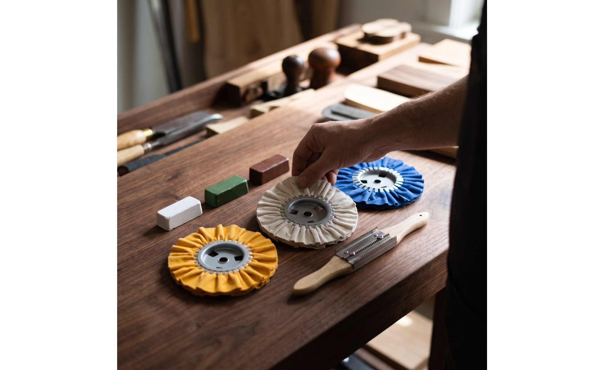 3 Pieces Cloth Polishing Wheel Mirror-Finish Polishing Wheel with Lubricating