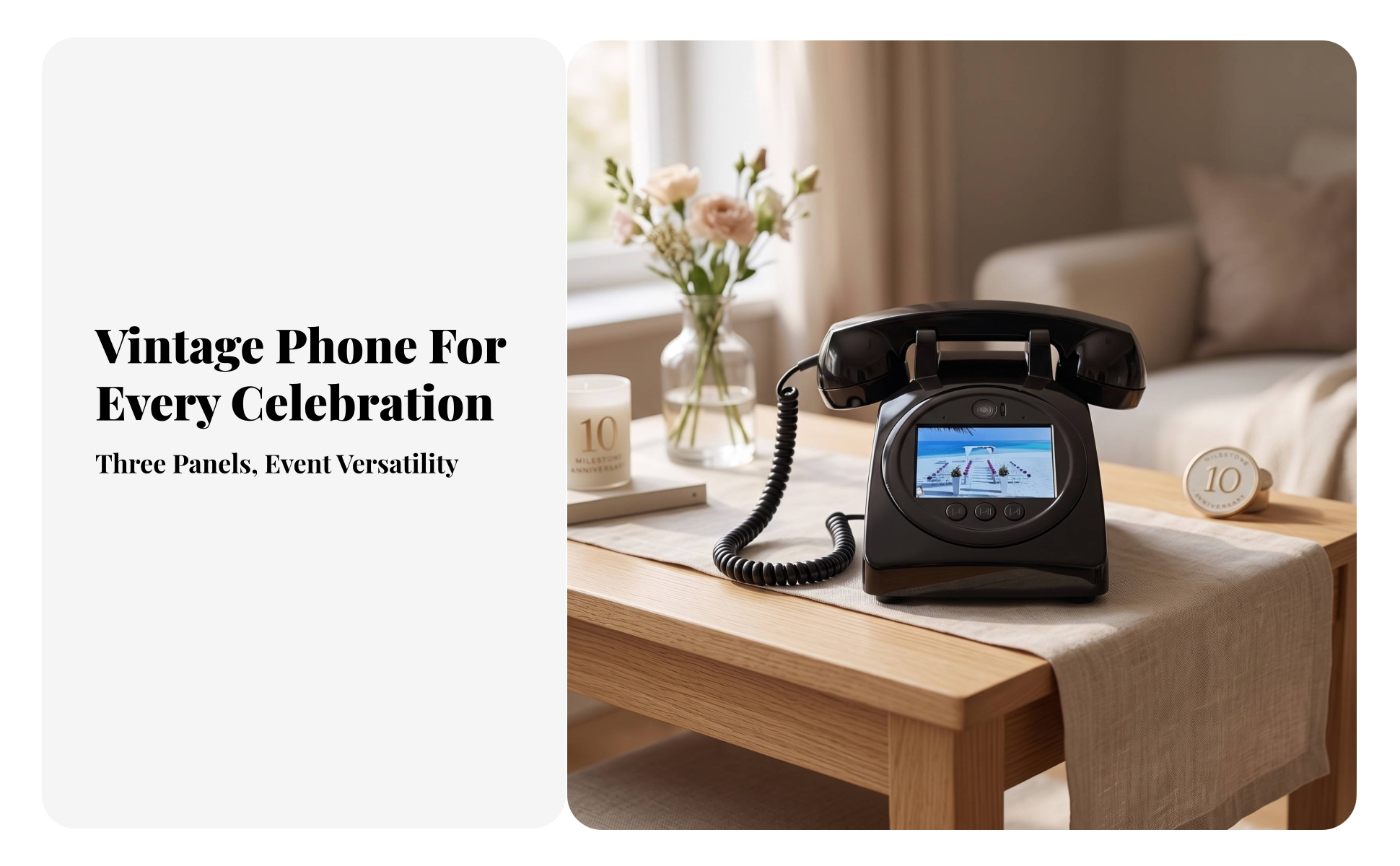 Motion Picture Guest Book with Handset Stylish Motion Picture Guest Book Phone