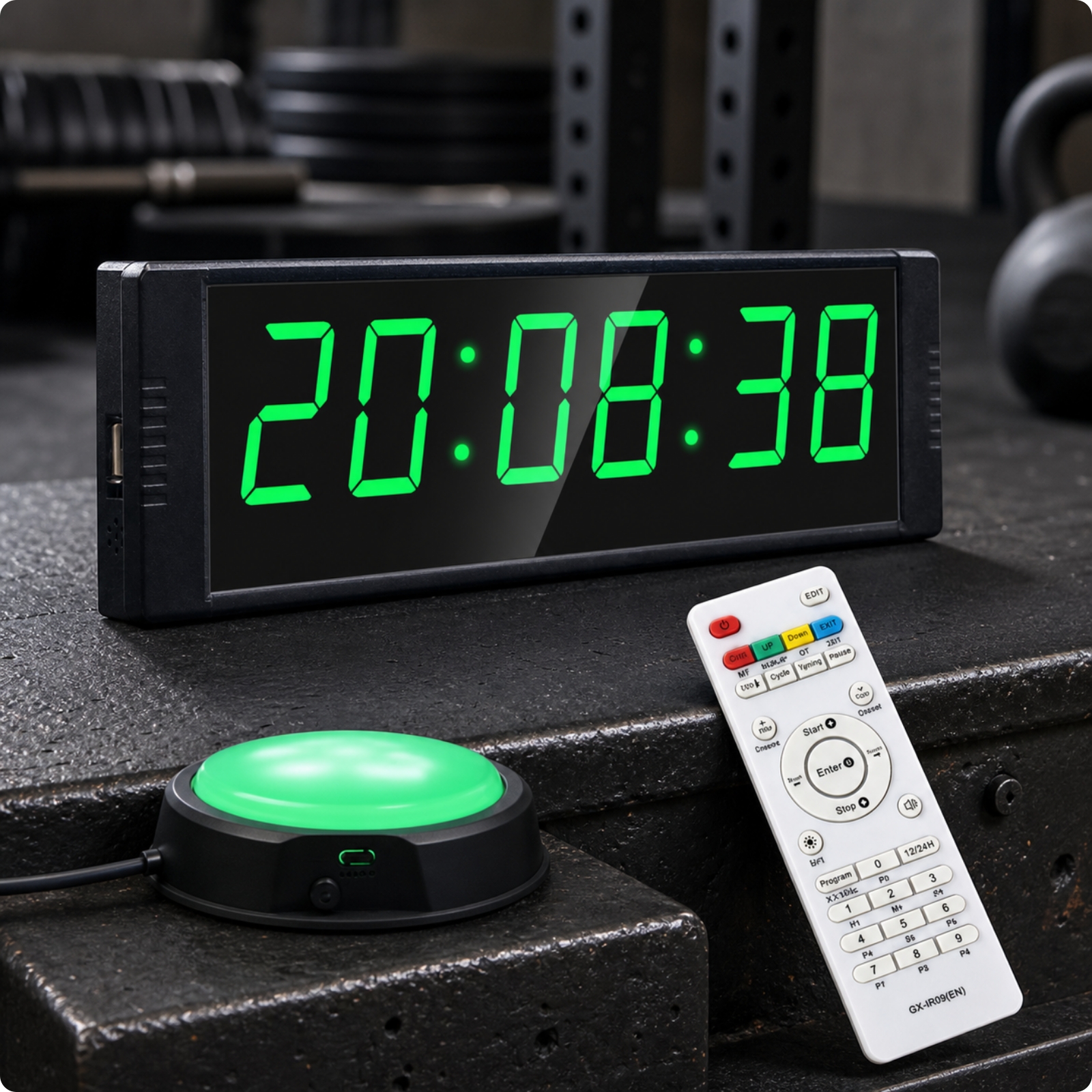 Interval Timer Multi-Function Stopwatch with Wireless Control for Fitness