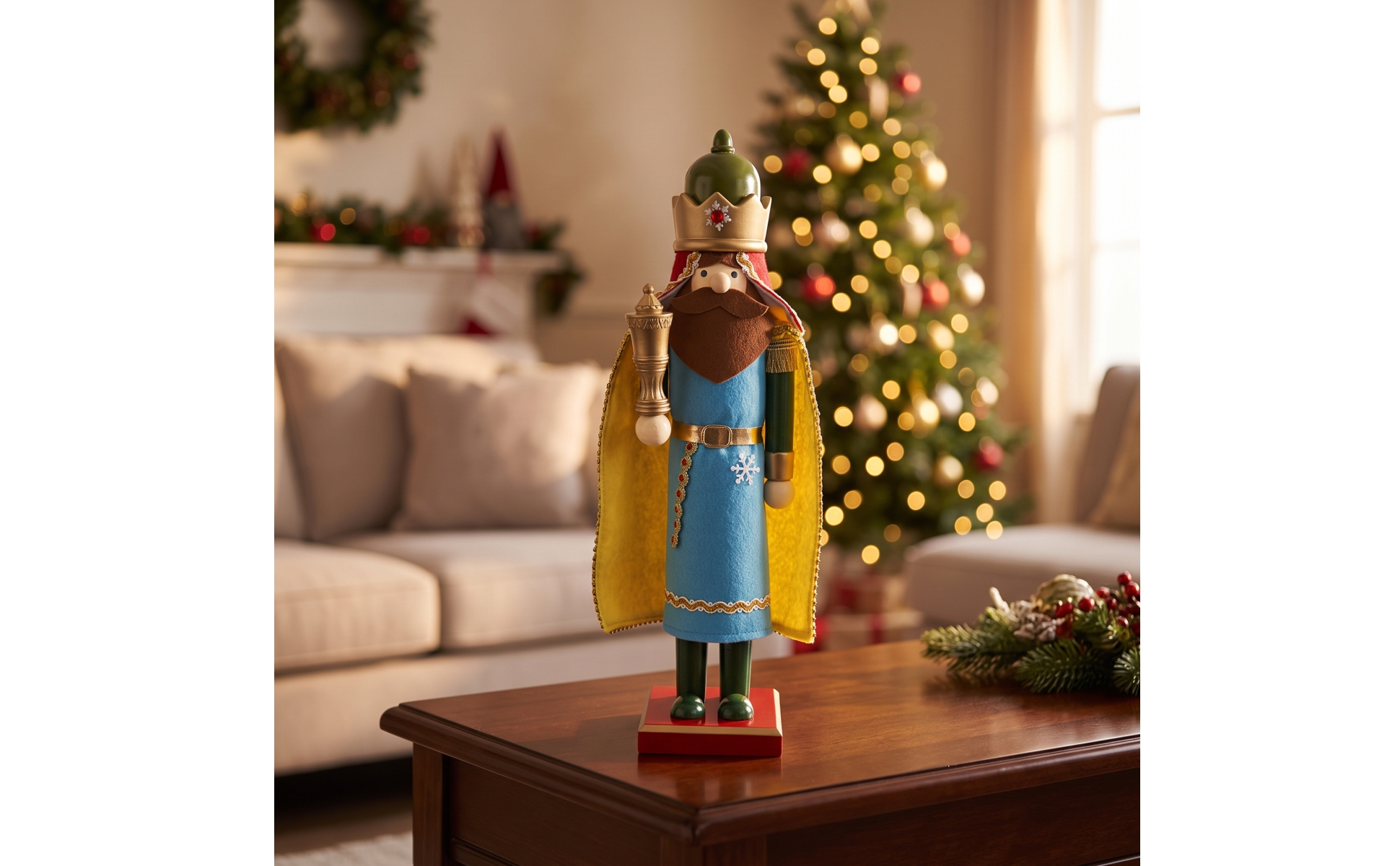 Wise Man Nutcracker Handmade Nutcracker Figurine Traditional for Collectors