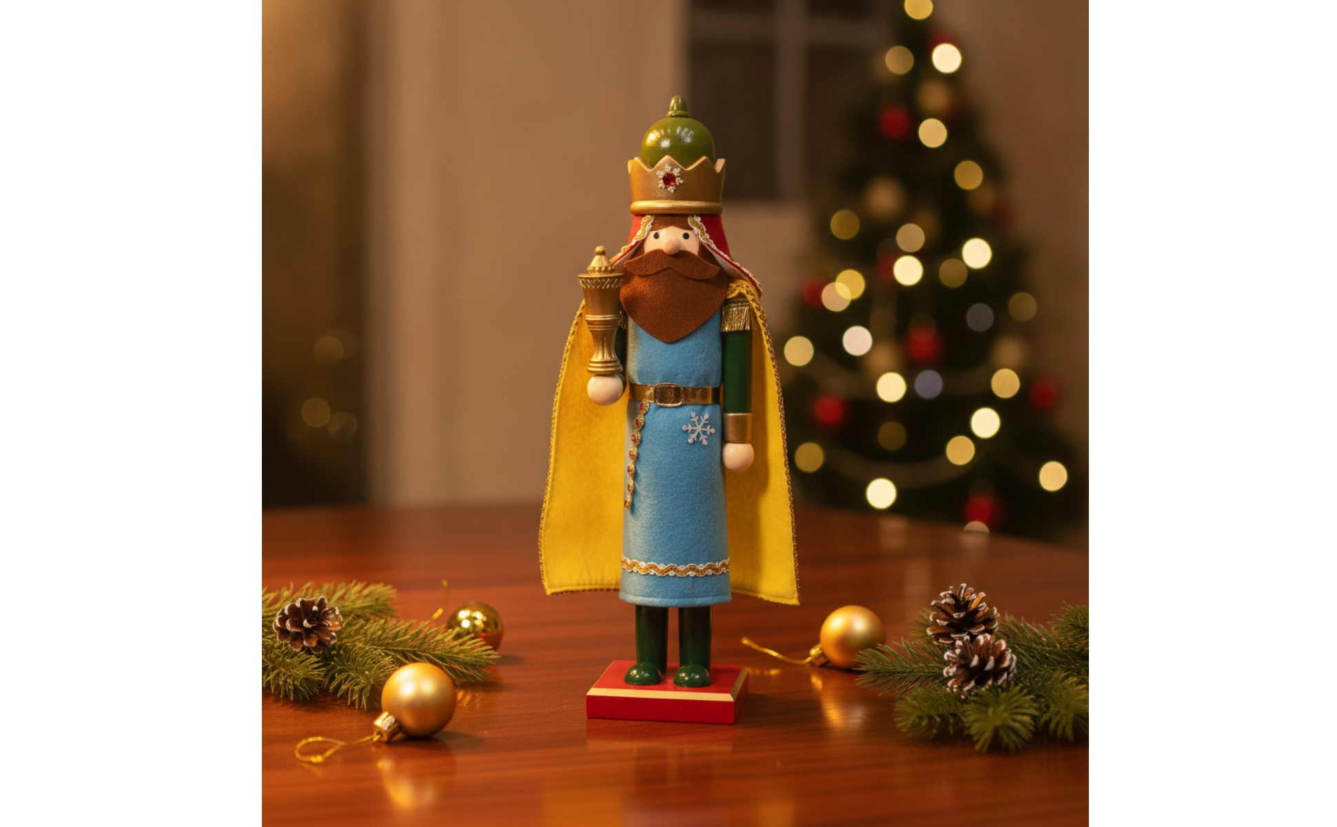 Wise Man Nutcracker Handmade Nutcracker Figurine Traditional for Collectors