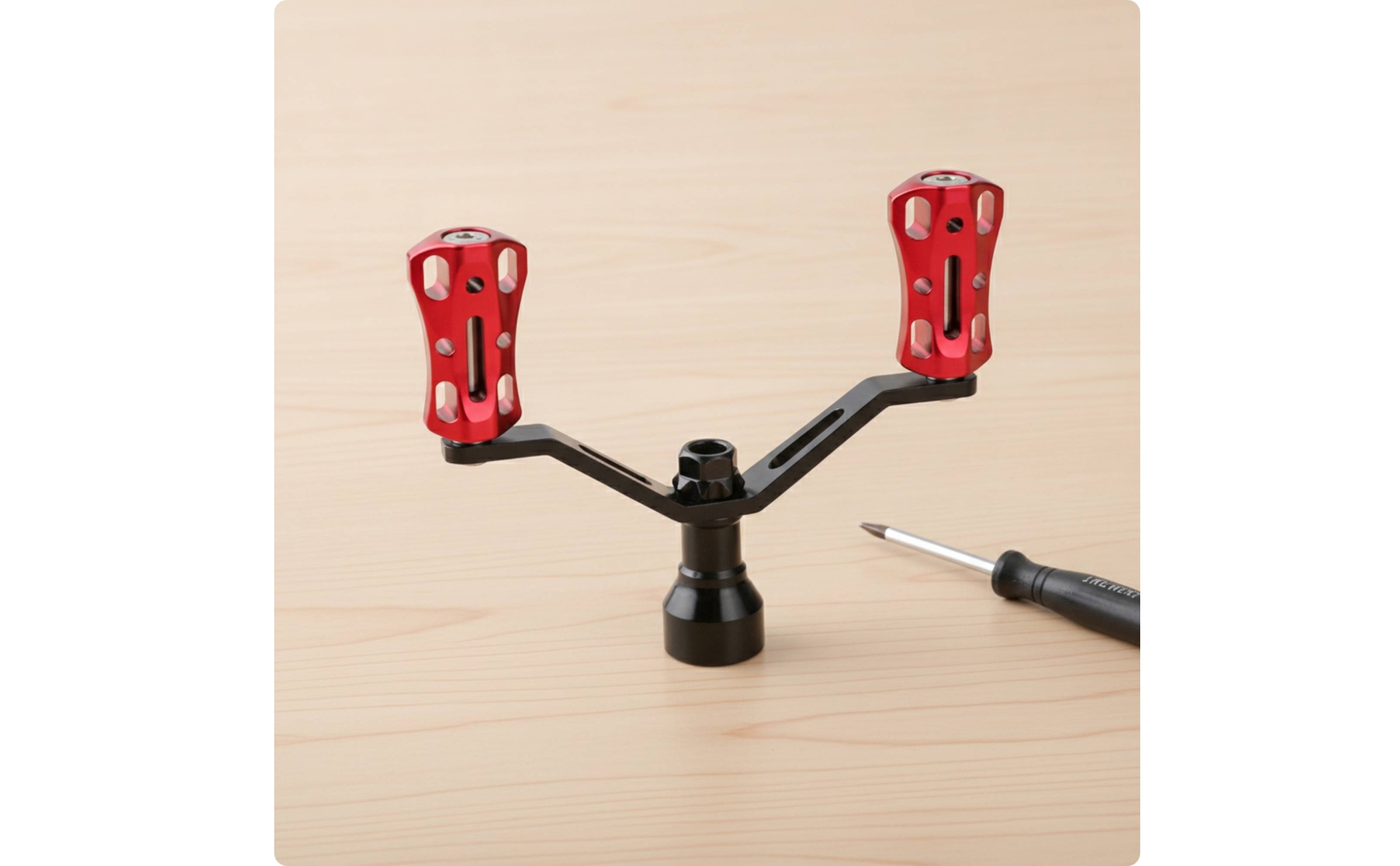 Rotating Reel Handle Carbon Fiber Double Reel Handle Lightweight for Anglers