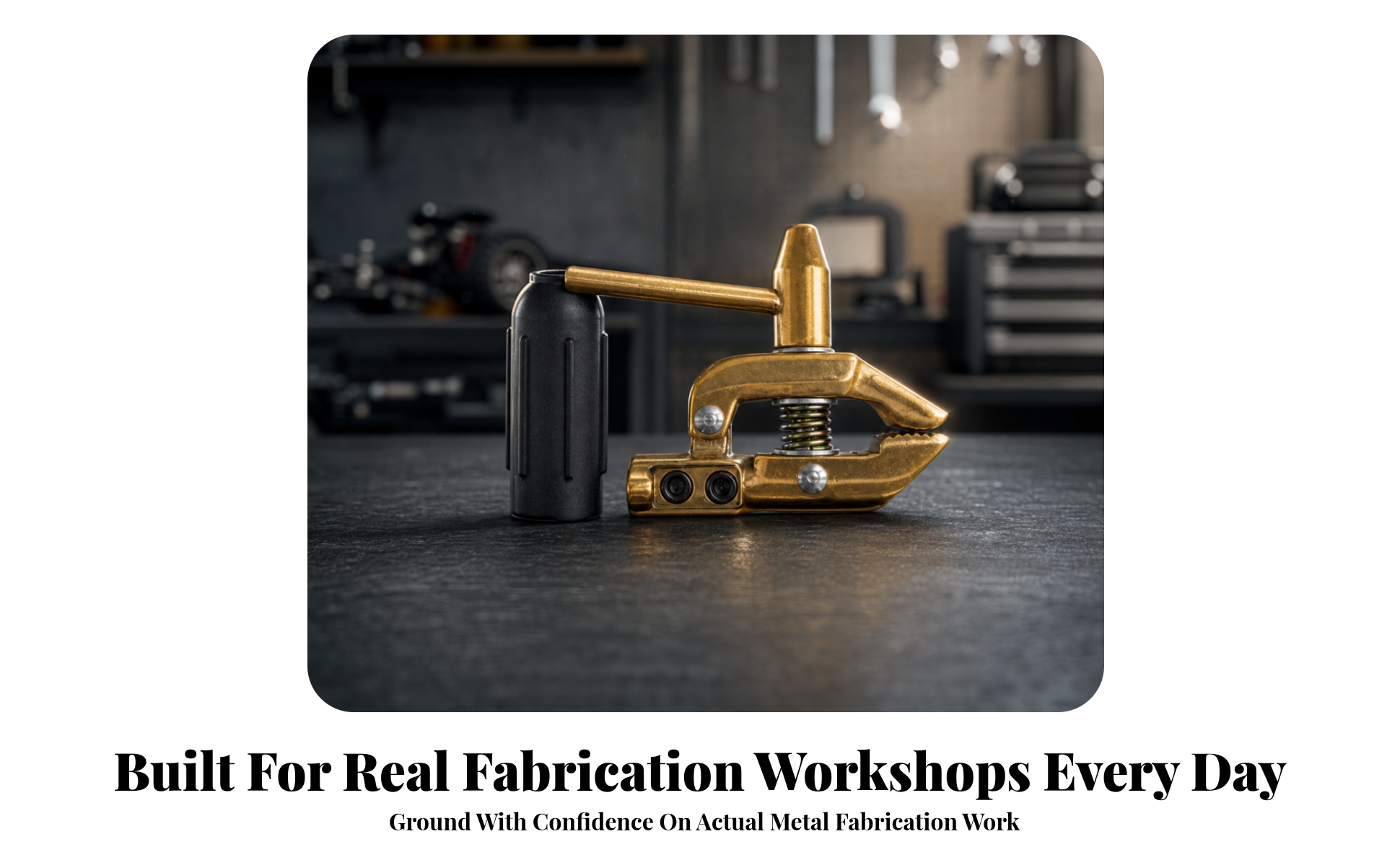 Fabrication Ground Clamp with Rubber Sleeve for Metalworking, Welders