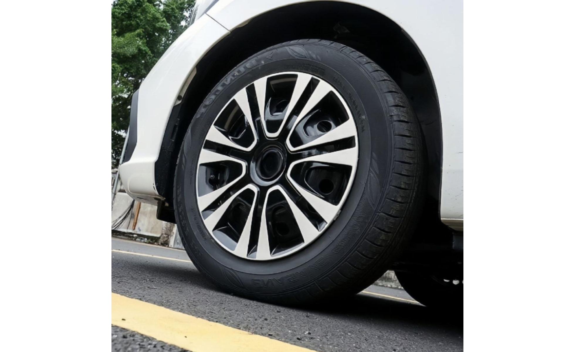 4 Stück 12-Zoll-Radzierblende mehrspeichig Radkappe mit Turbinen-Design für Auto