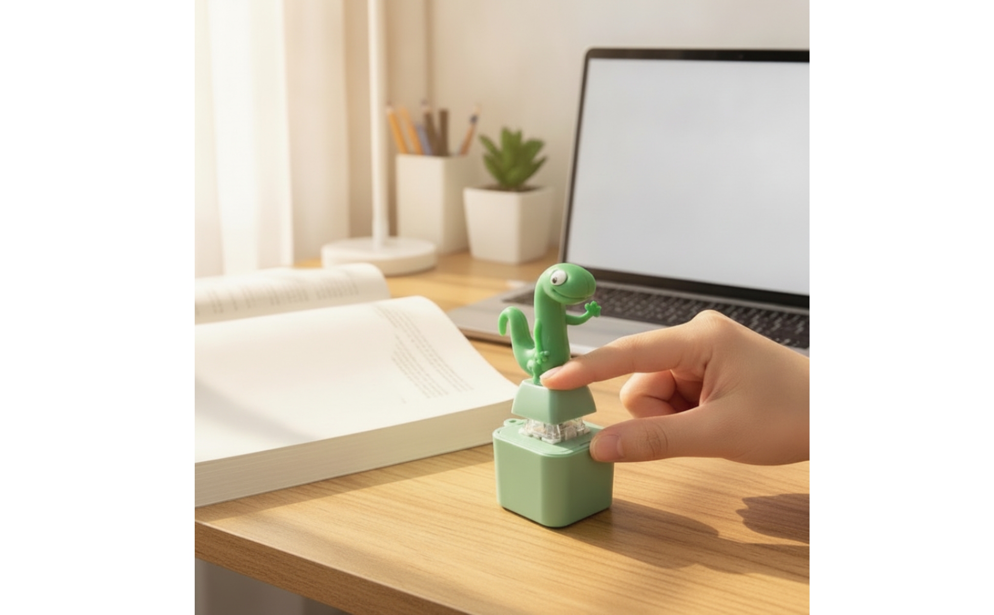 Reptile Button Fidget Toy Cute Reptile Desk Button Stress-Relief for Students