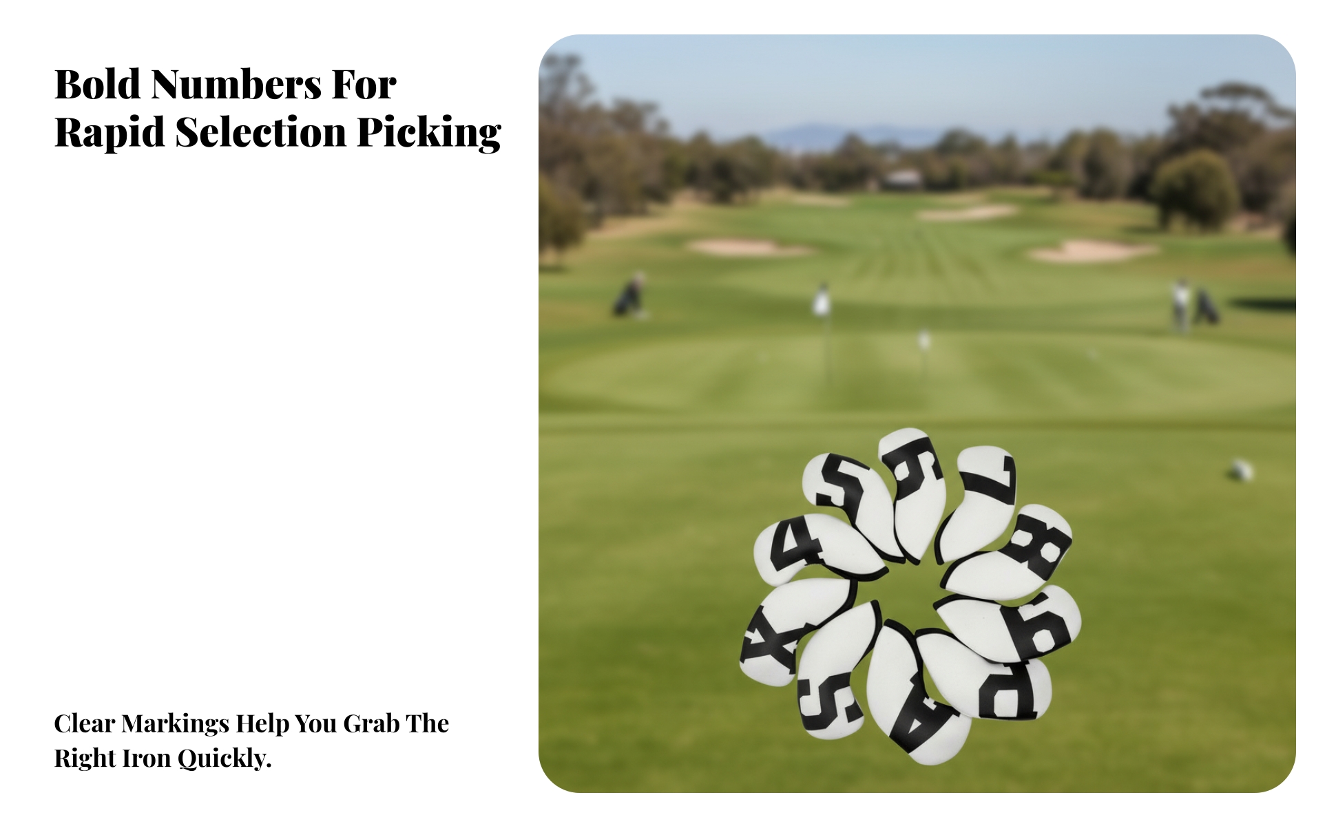 10 Pieces Golf Iron Head Covers Soft Neoprene for Golfers