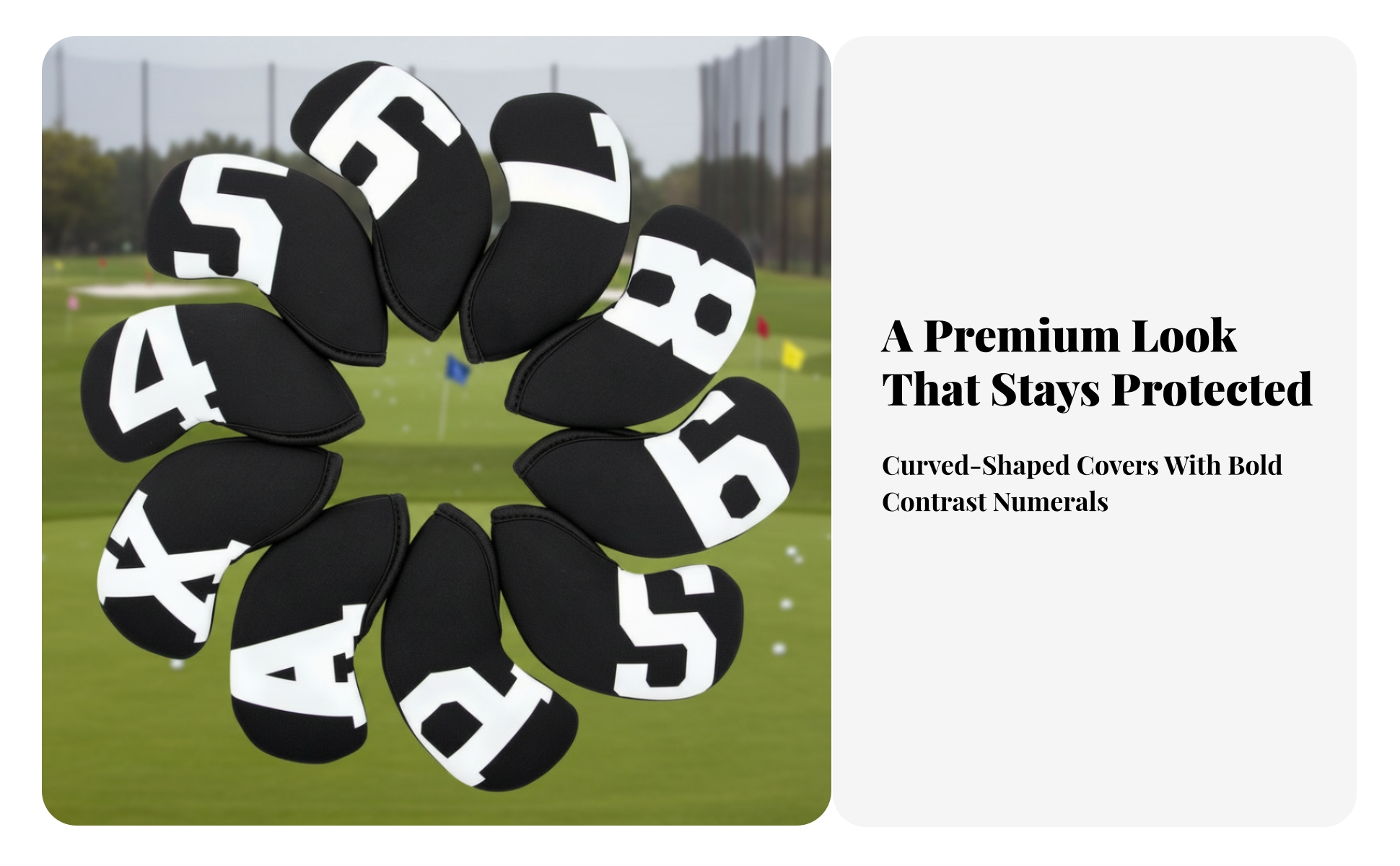 10 Pieces Golf Iron Head Covers Soft Neoprene for Golfers