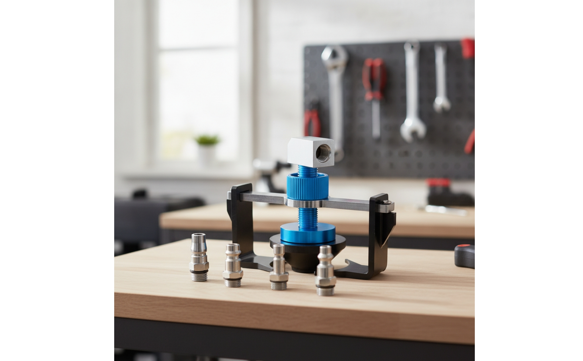 Brake Bleeder Adapter with Quick Couplings Adjustable for Workshops, Mechanics