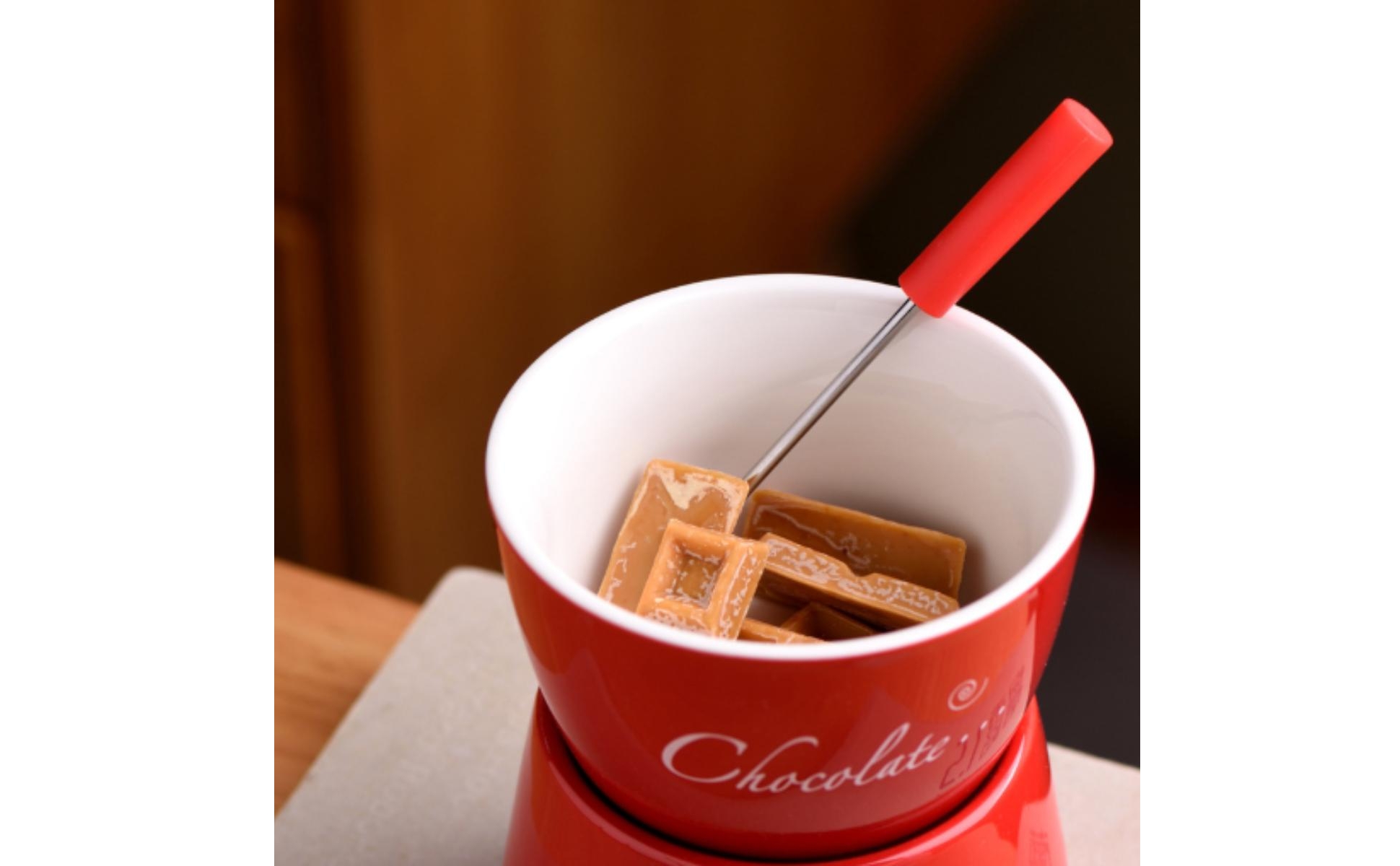 Fondue Cup with Stand Personal Ceramic Fondue Mug Mini for Home Cafe, Hostesses