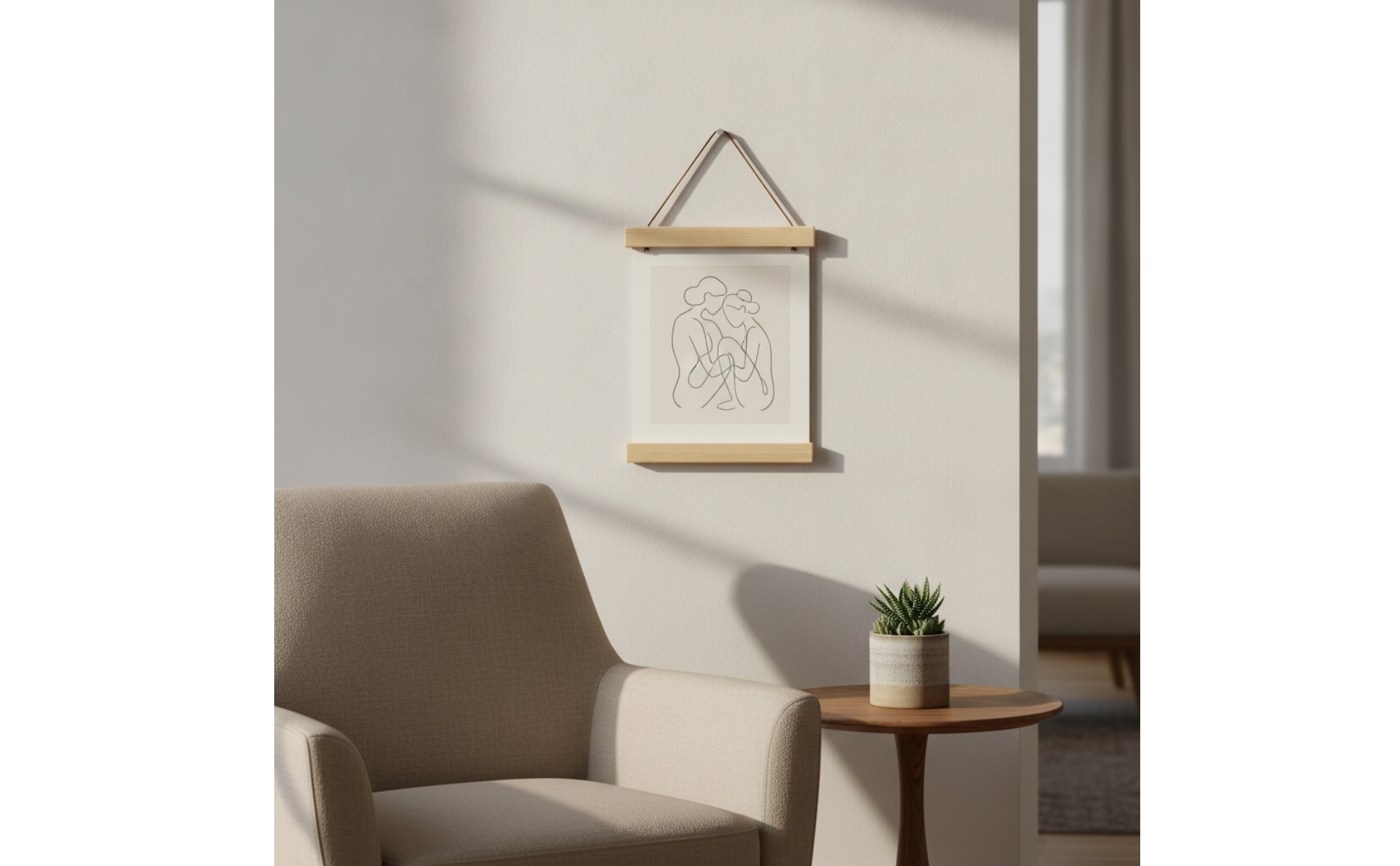 Magnetized Poster Hanger Frame Hanging Wooden Poster Hanger Minimalist