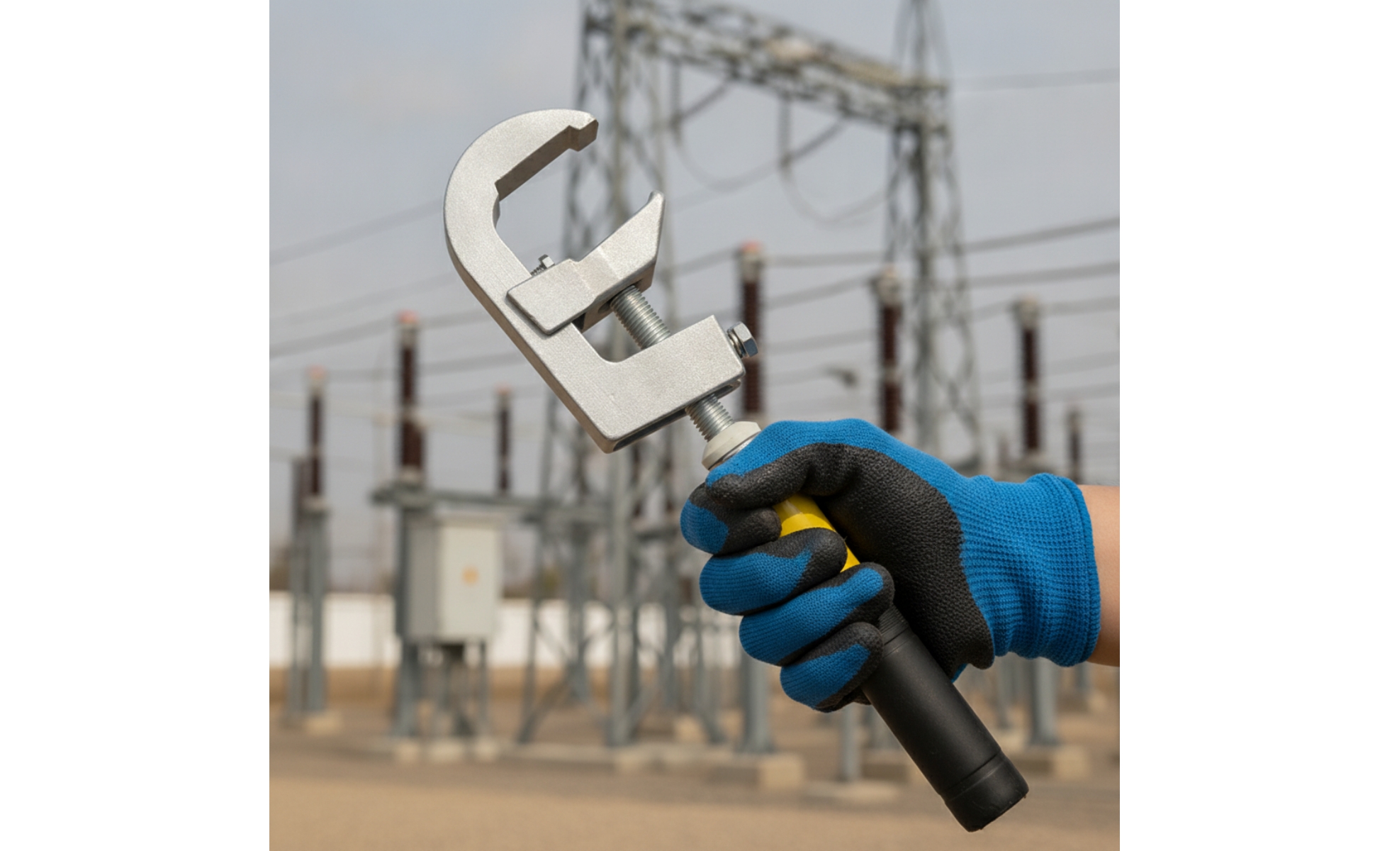 Rail Grounding Clamp Adjustable for Railway Technicians, Utility Workers