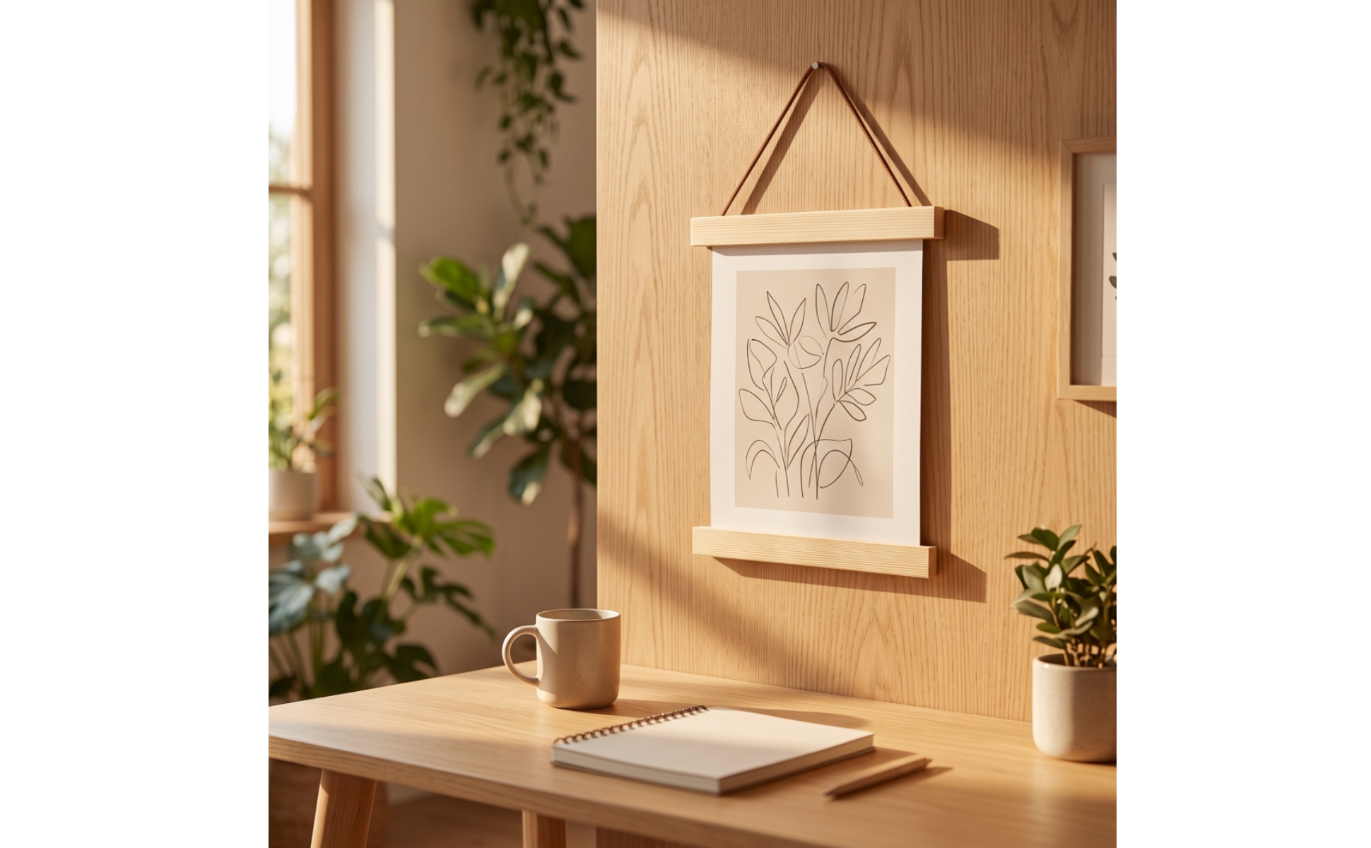 Magnetized Poster Hanger Frame Hanging Wooden Poster Hanger Minimalist