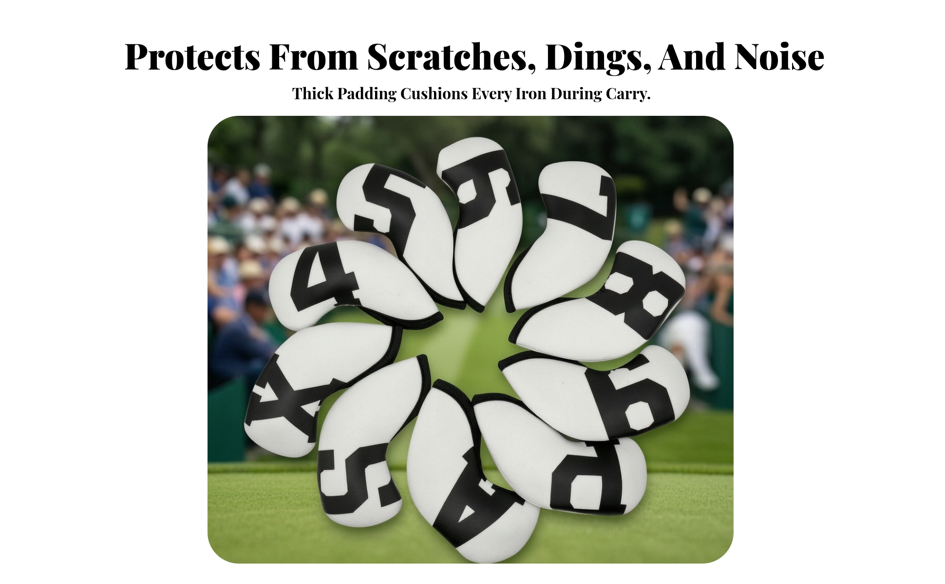 10 Pieces Golf Iron Head Covers Soft Neoprene for Golfers