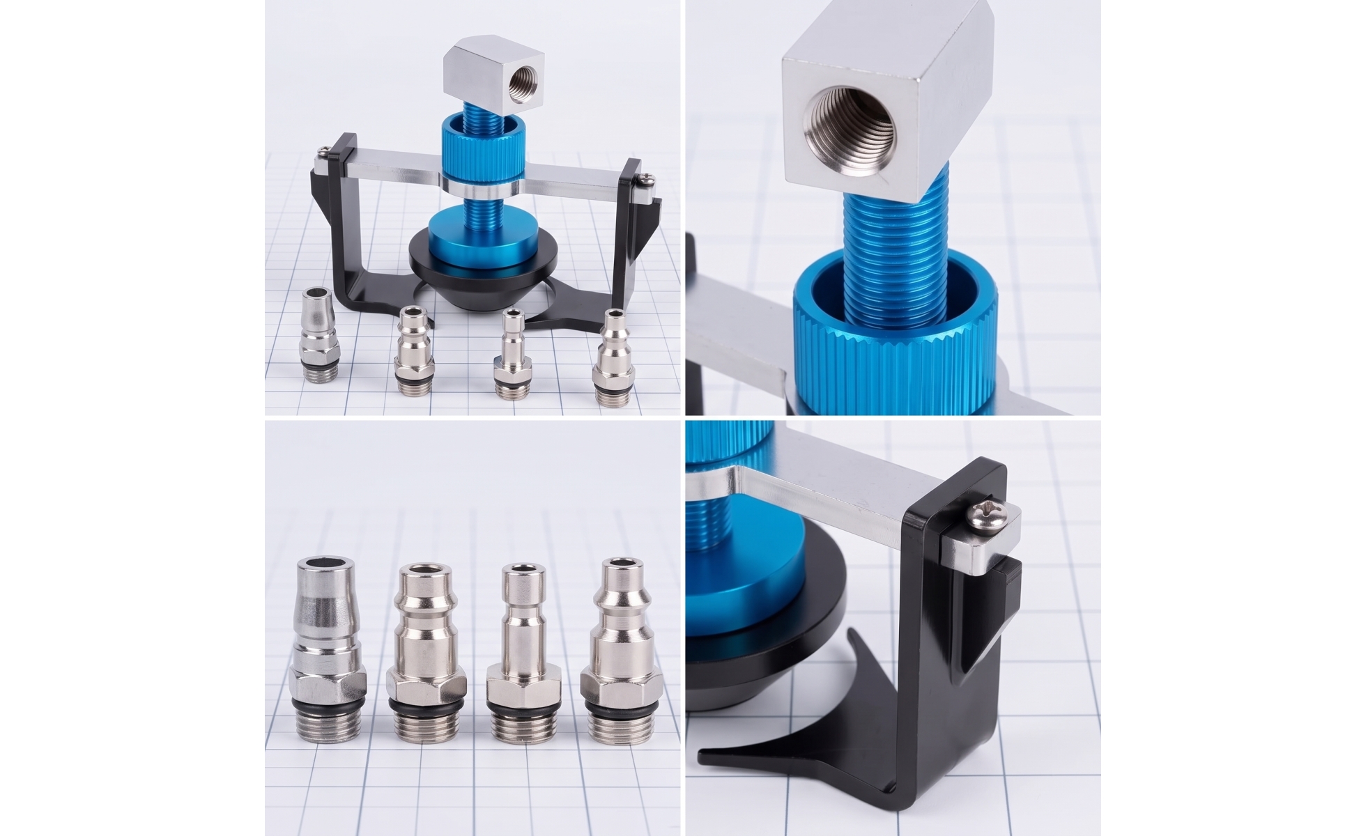 Brake Bleeder Adapter with Quick Couplings Adjustable for Workshops, Mechanics