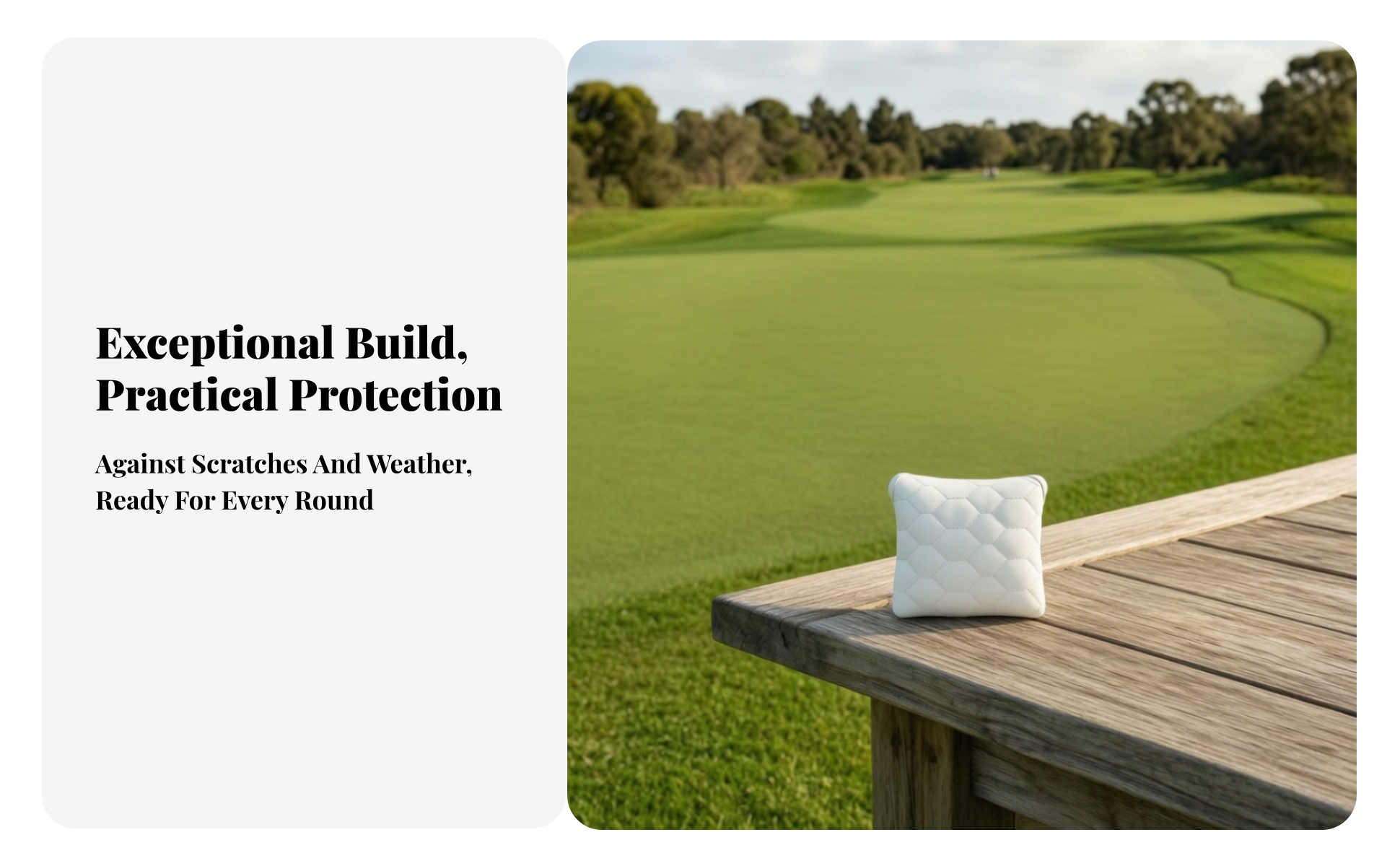 Mallet Club Cover Quilted Mallet Headcover Padded for Golf Course, Golfers
