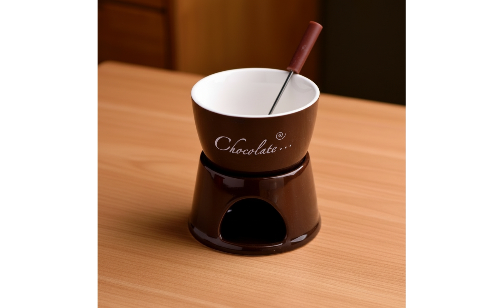 Fondue Cup with Stand Personal Ceramic Fondue Mug Mini for Home Cafe, Hostesses