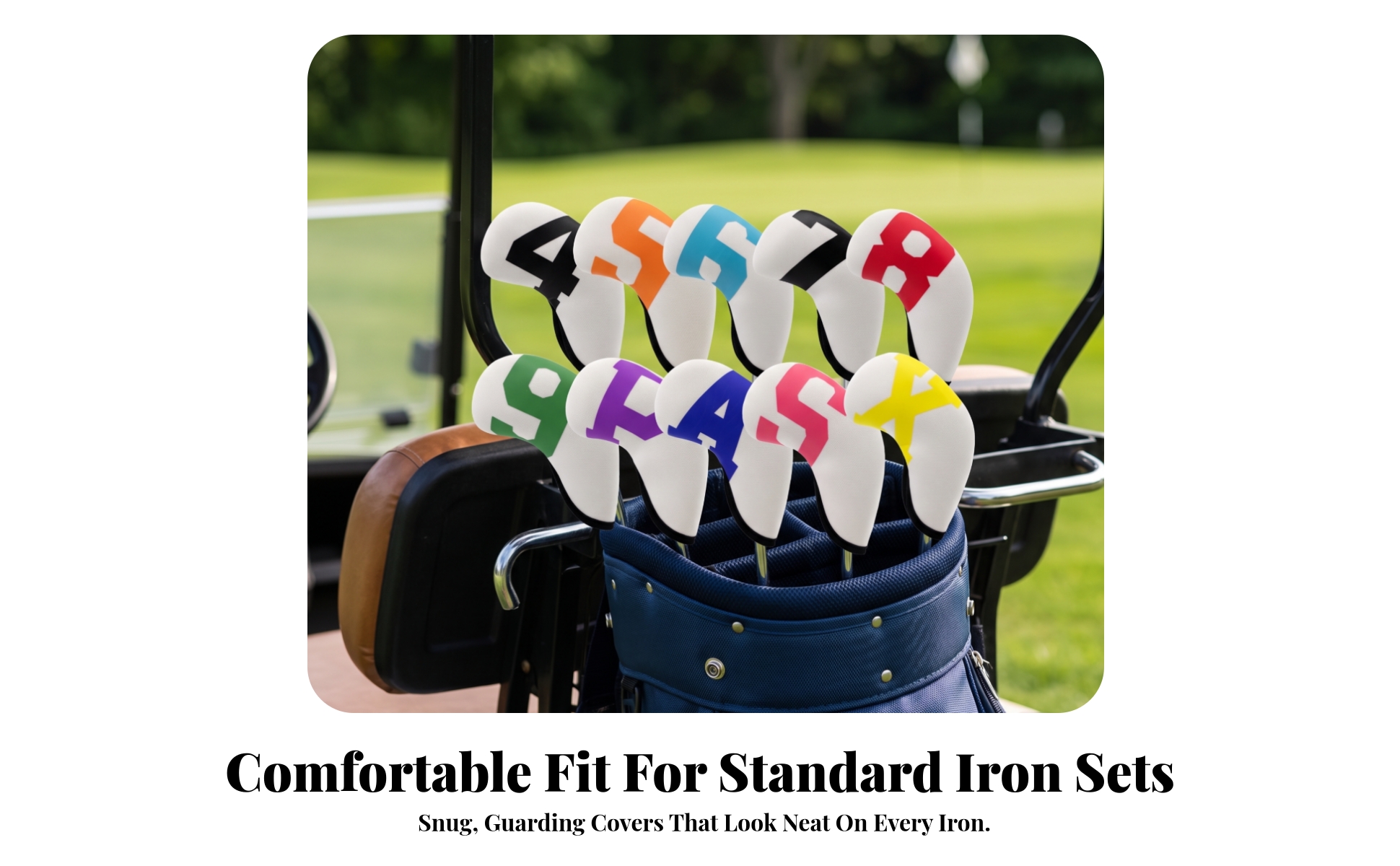 10 Pieces Golf Iron Head Covers Soft Neoprene for Golfers