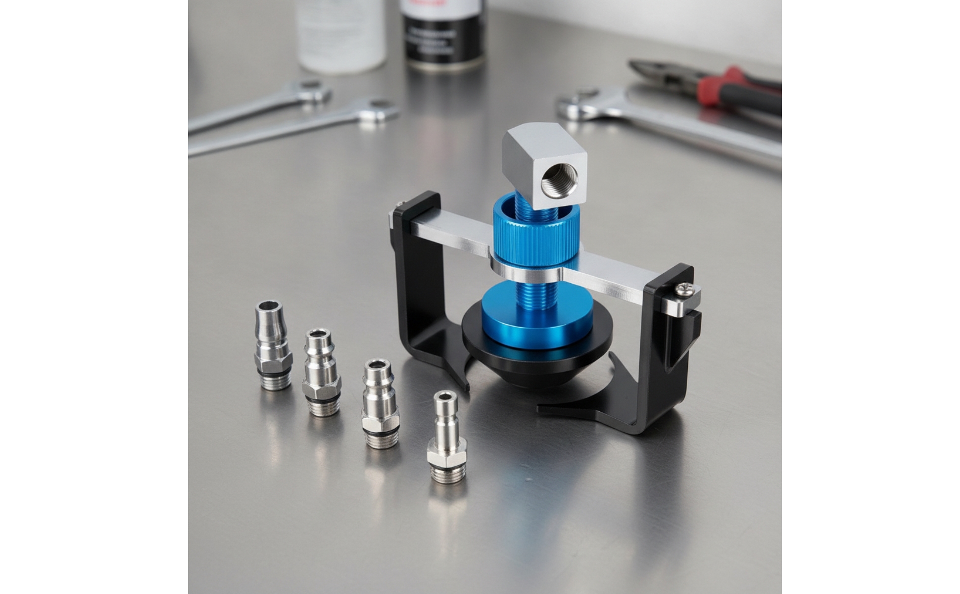 Brake Bleeder Adapter with Quick Couplings Adjustable for Workshops, Mechanics