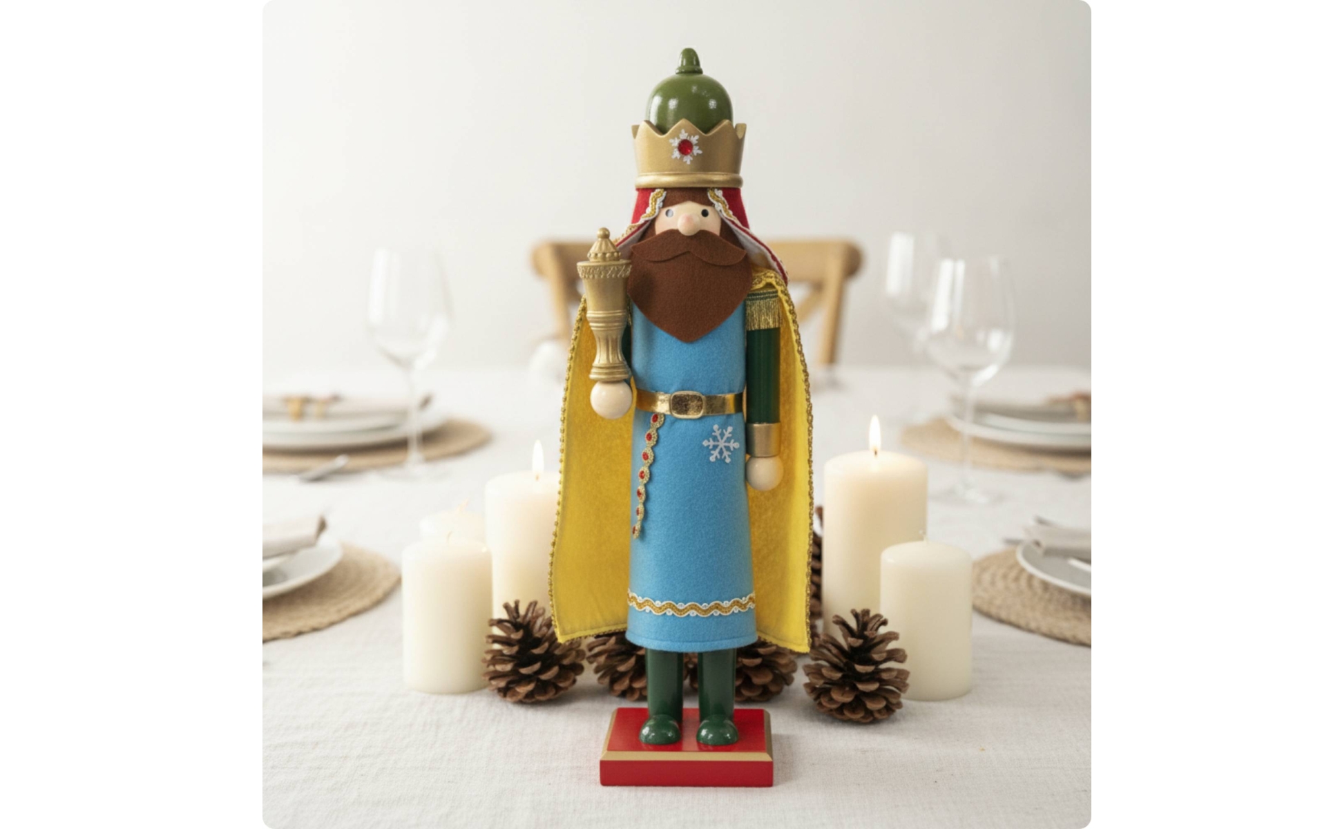 Wise Man Nutcracker Handmade Nutcracker Figurine Traditional for Collectors