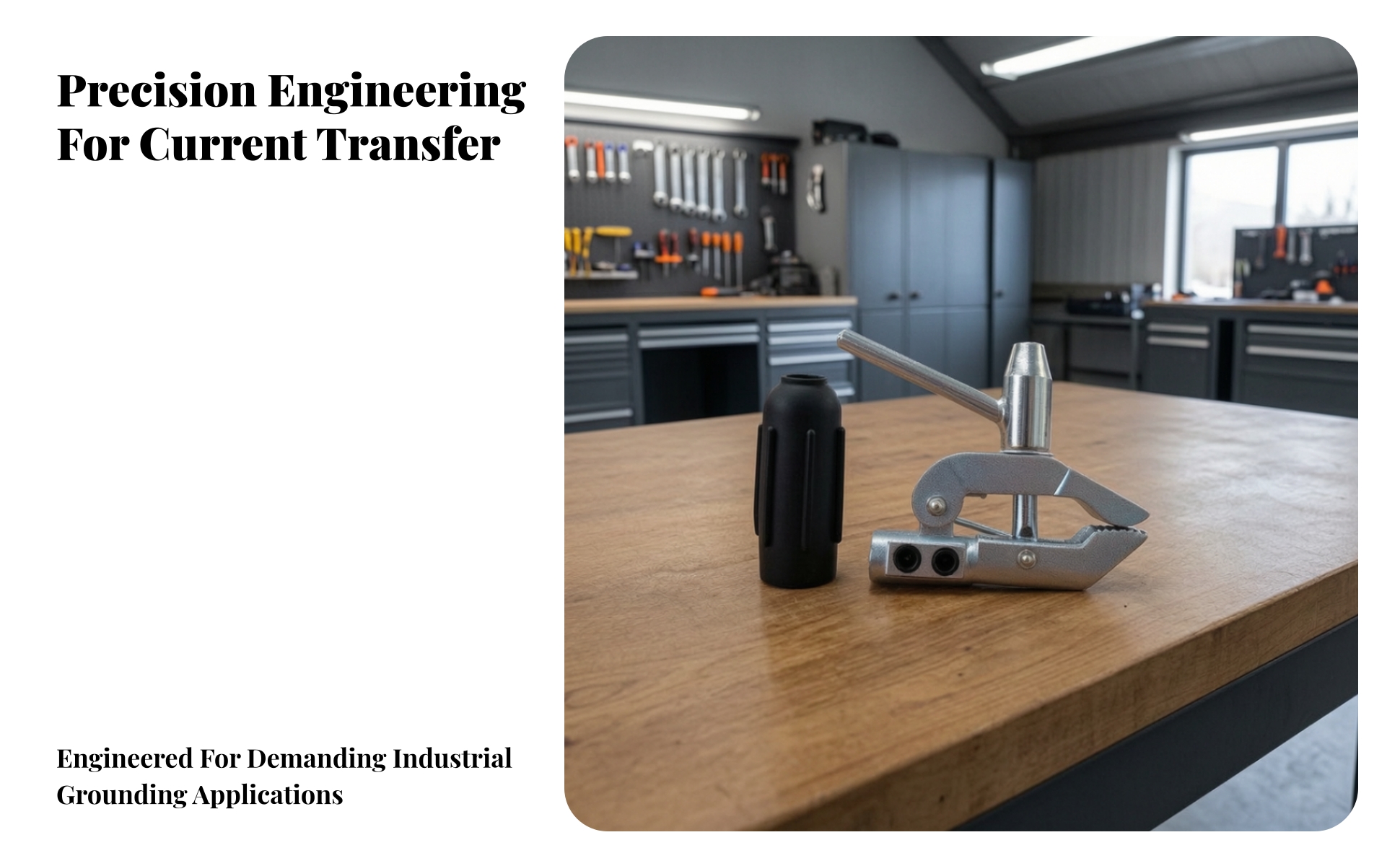 Fabrication Ground Clamp with Rubber Sleeve for Metalworking, Welders