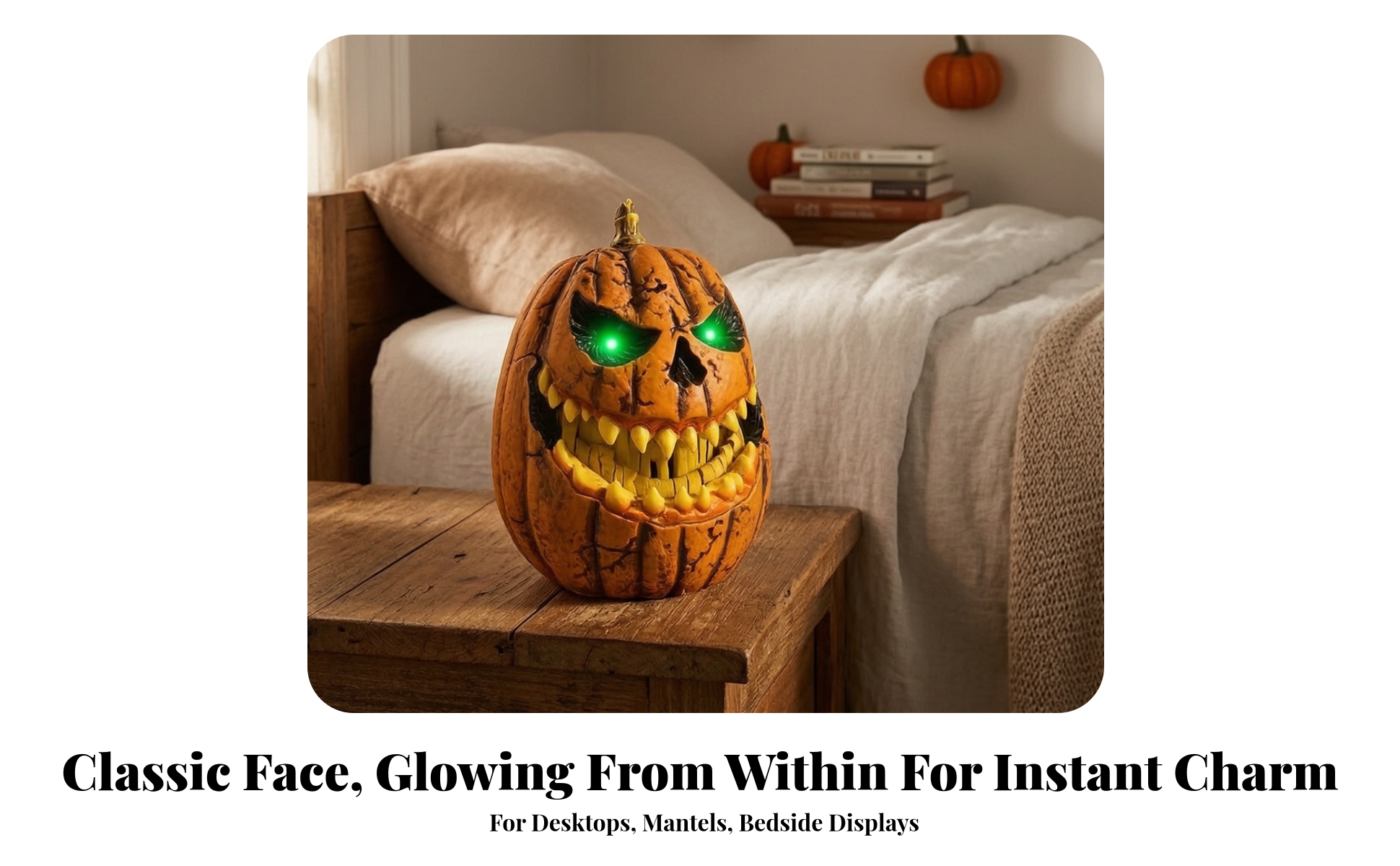 Pumpkin Animatronic with Skull Face Animated Lift-up Pumpkin Ornament Tabletop