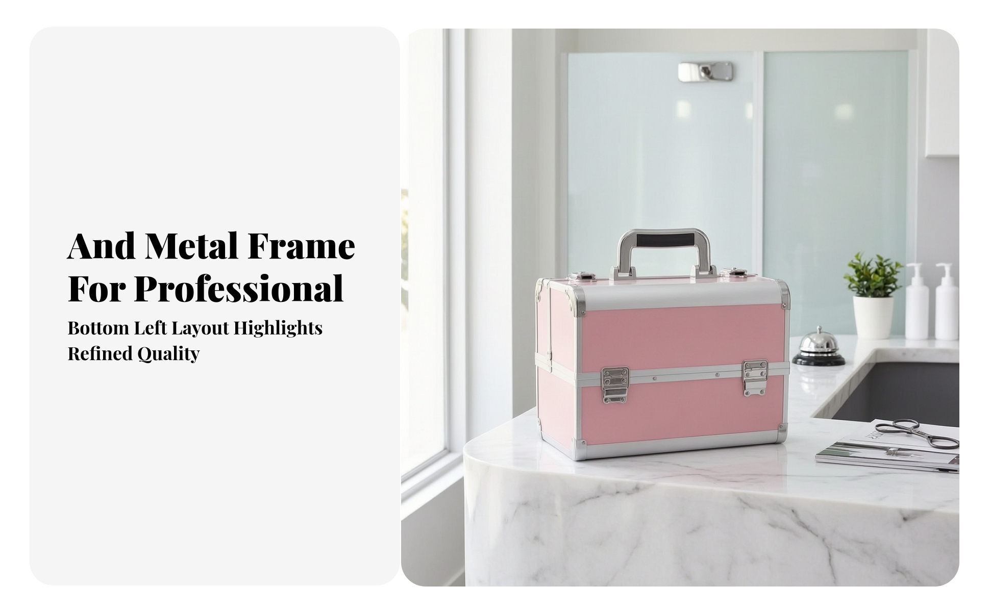 Cosmetic Storage Case Hard-Shell Makeup Organizer with Trays Portable for Travel