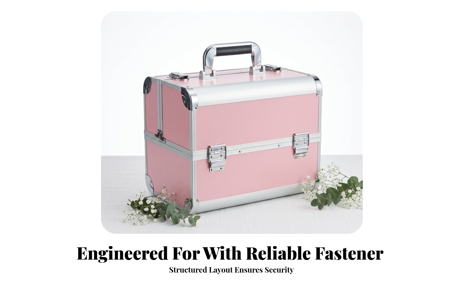 Makeup Case with Fold-out Trays Professional Makeup Train Case Portable