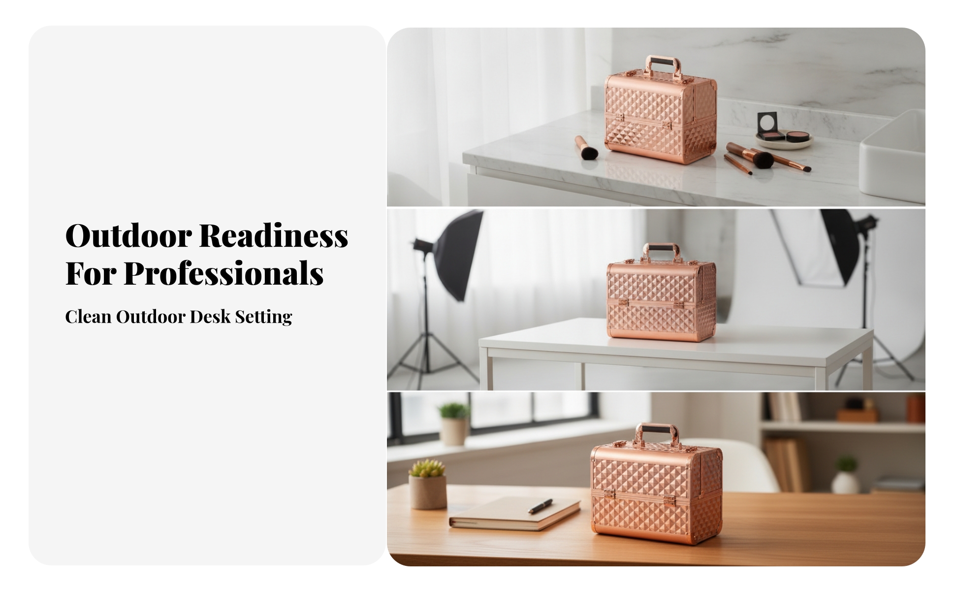 Makeup Case with Fold-out Trays Professional Makeup Train Case Portable