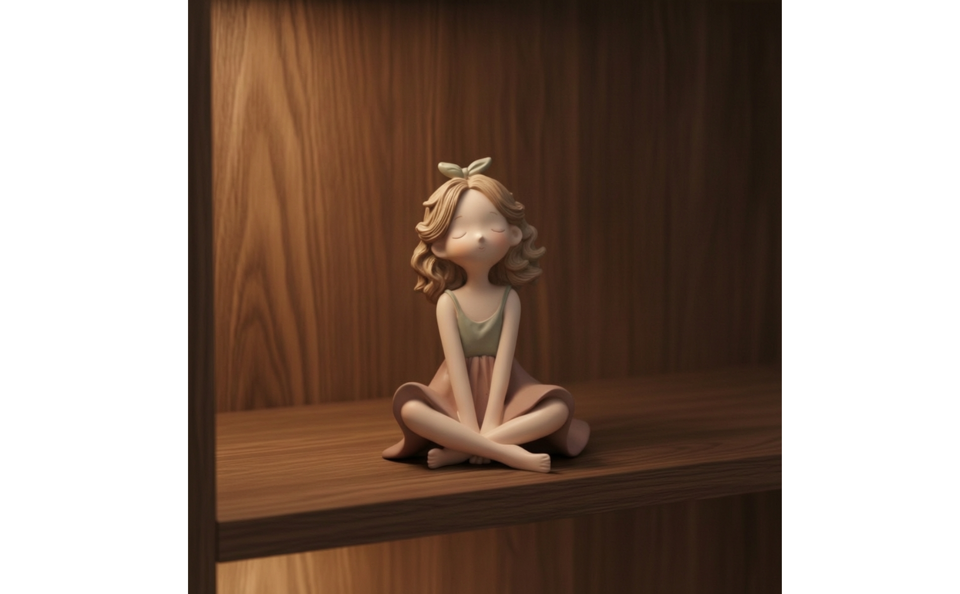 Mädchenfigur mit Schleife niedlich Mädchenfigur aus Kunstharz verspielt
