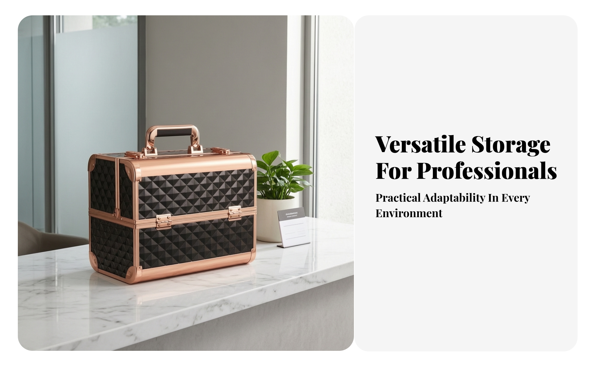 Makeup Case with Fold-out Trays Professional Makeup Train Case Portable