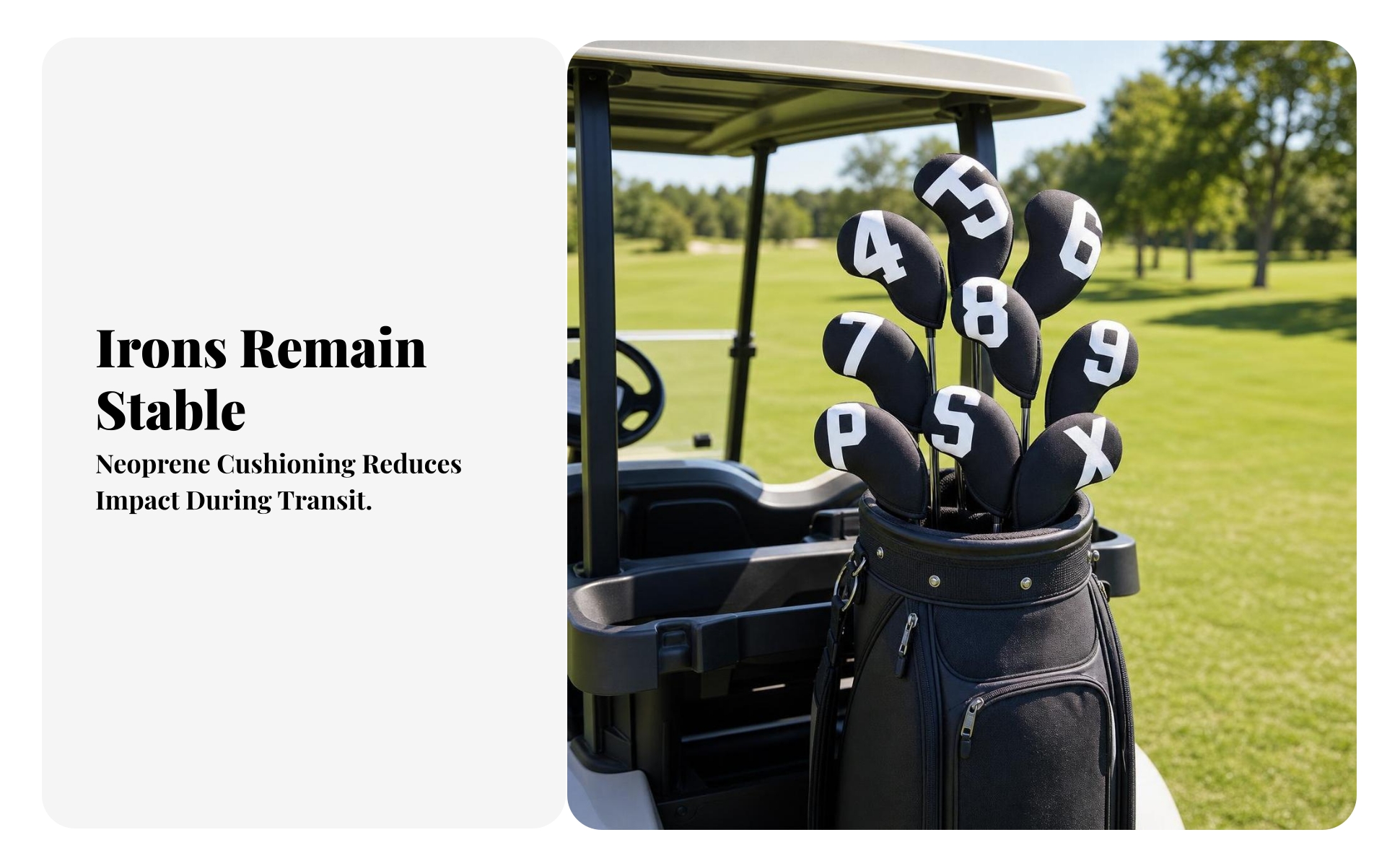 10 Pieces Golf Iron Head Covers Soft Neoprene for Golfers