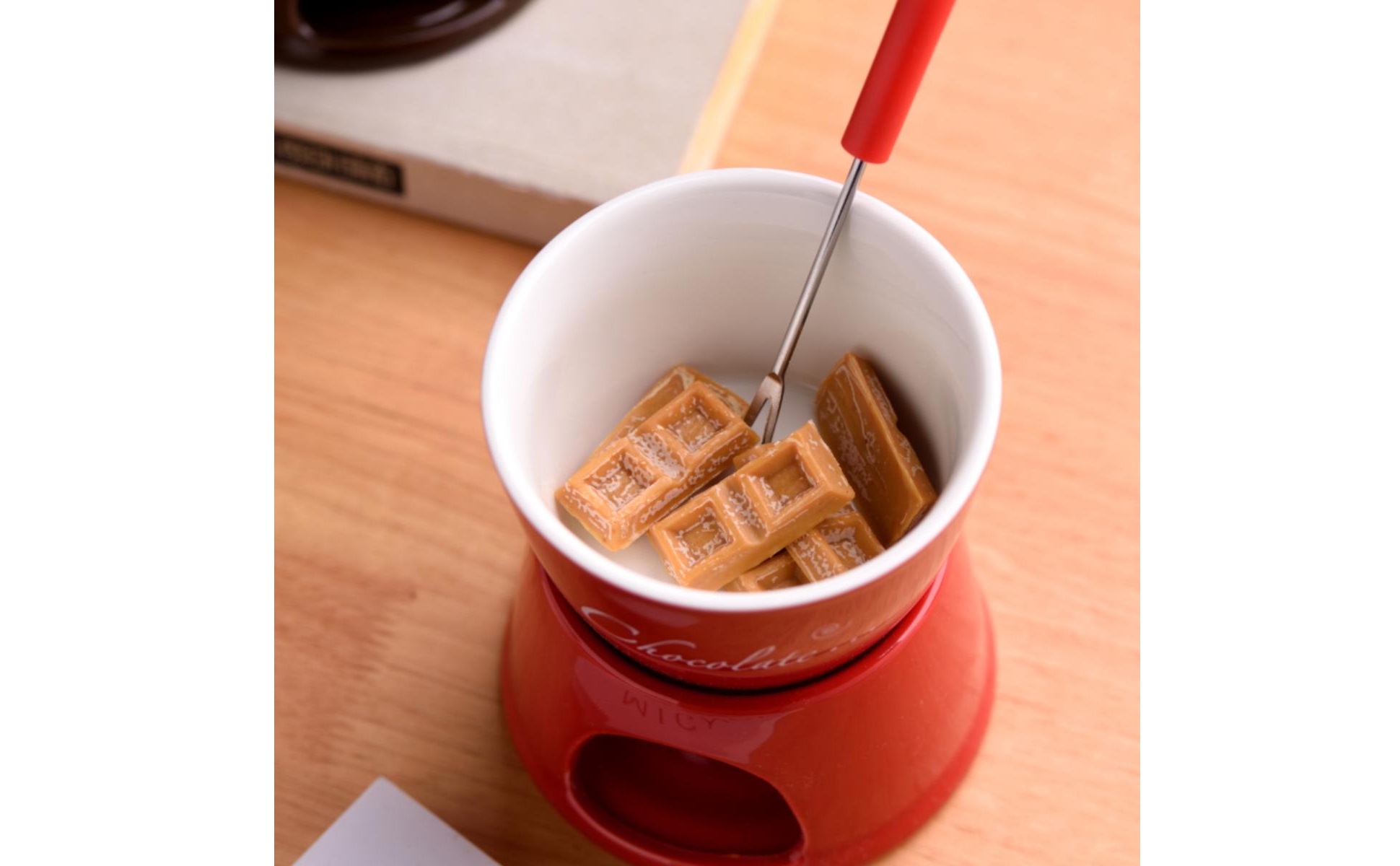 Fondue Cup with Stand Personal Ceramic Fondue Mug Mini for Home Cafe, Hostesses