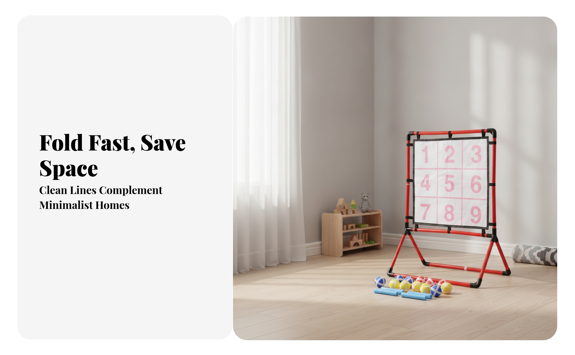 Freestanding Target Game Interactive Throwing Game with Balls Safe for Children