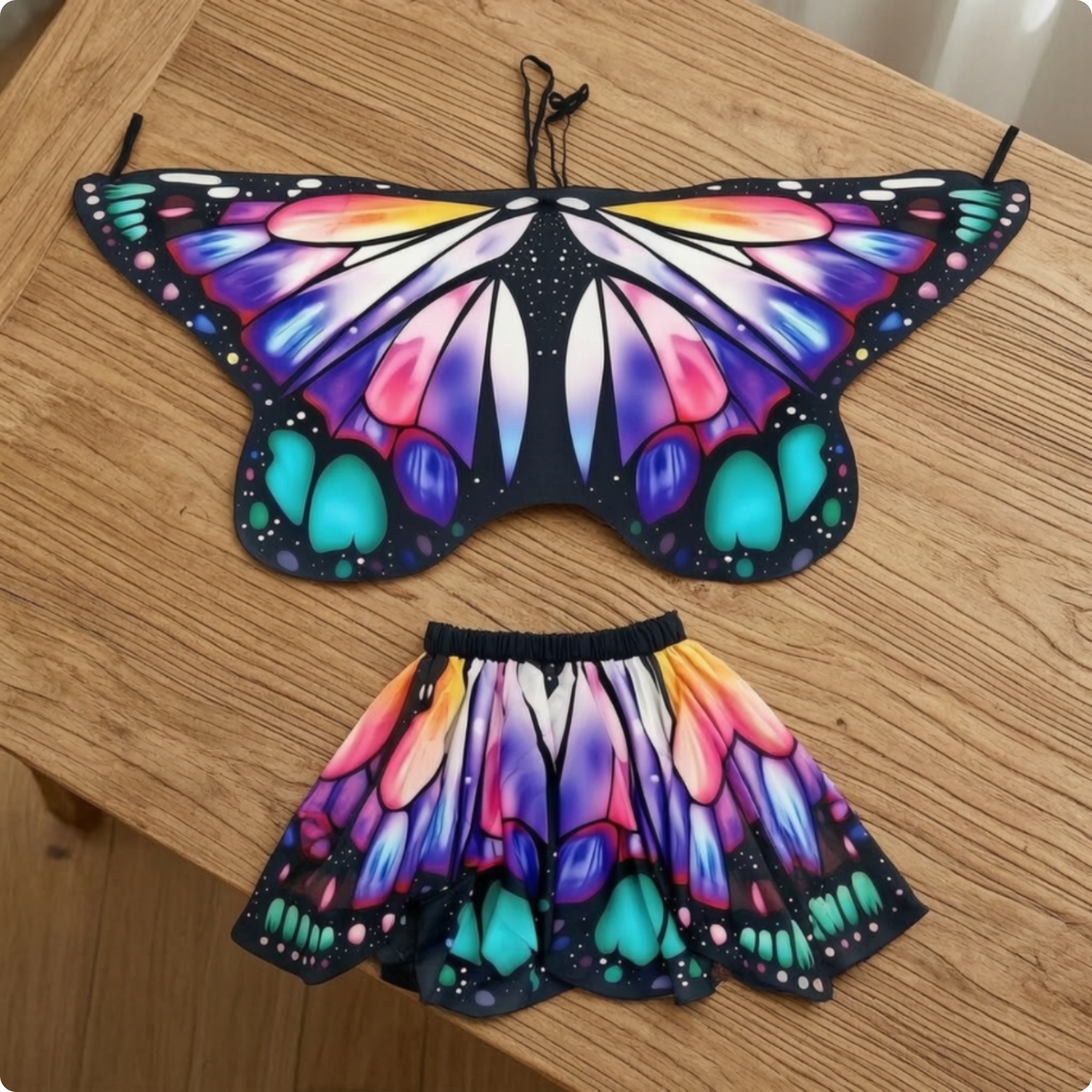 Butterfly Costume with Skirt Comfortable Butterfly Wings with Skirt Flowing