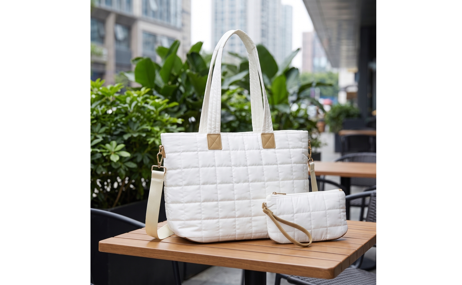 Tote Bag with Laptop Compartment Puffy for Office, School, Commuters, Students