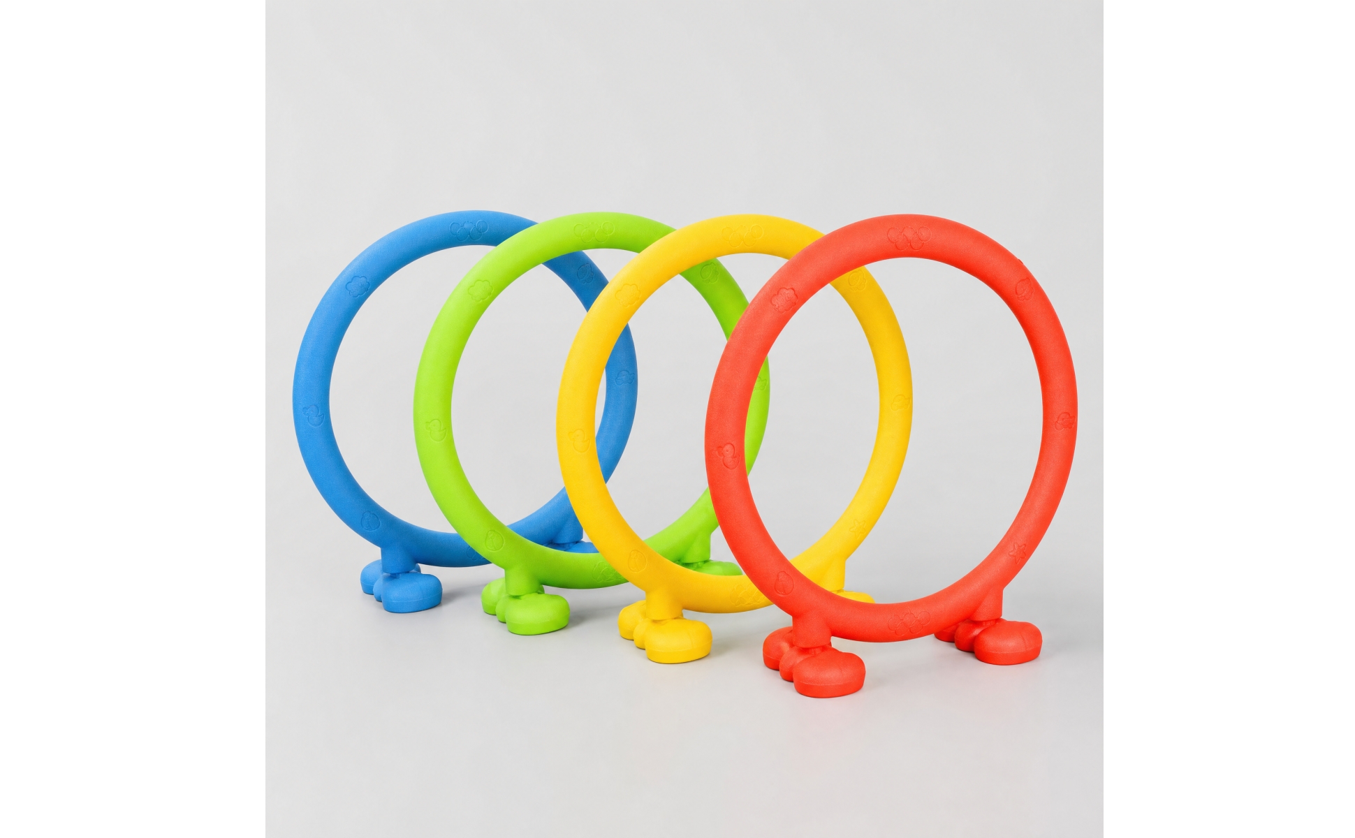 4 Pieces Freestanding Hoops with Bases Floor-Standing Obstacle Course Hoops