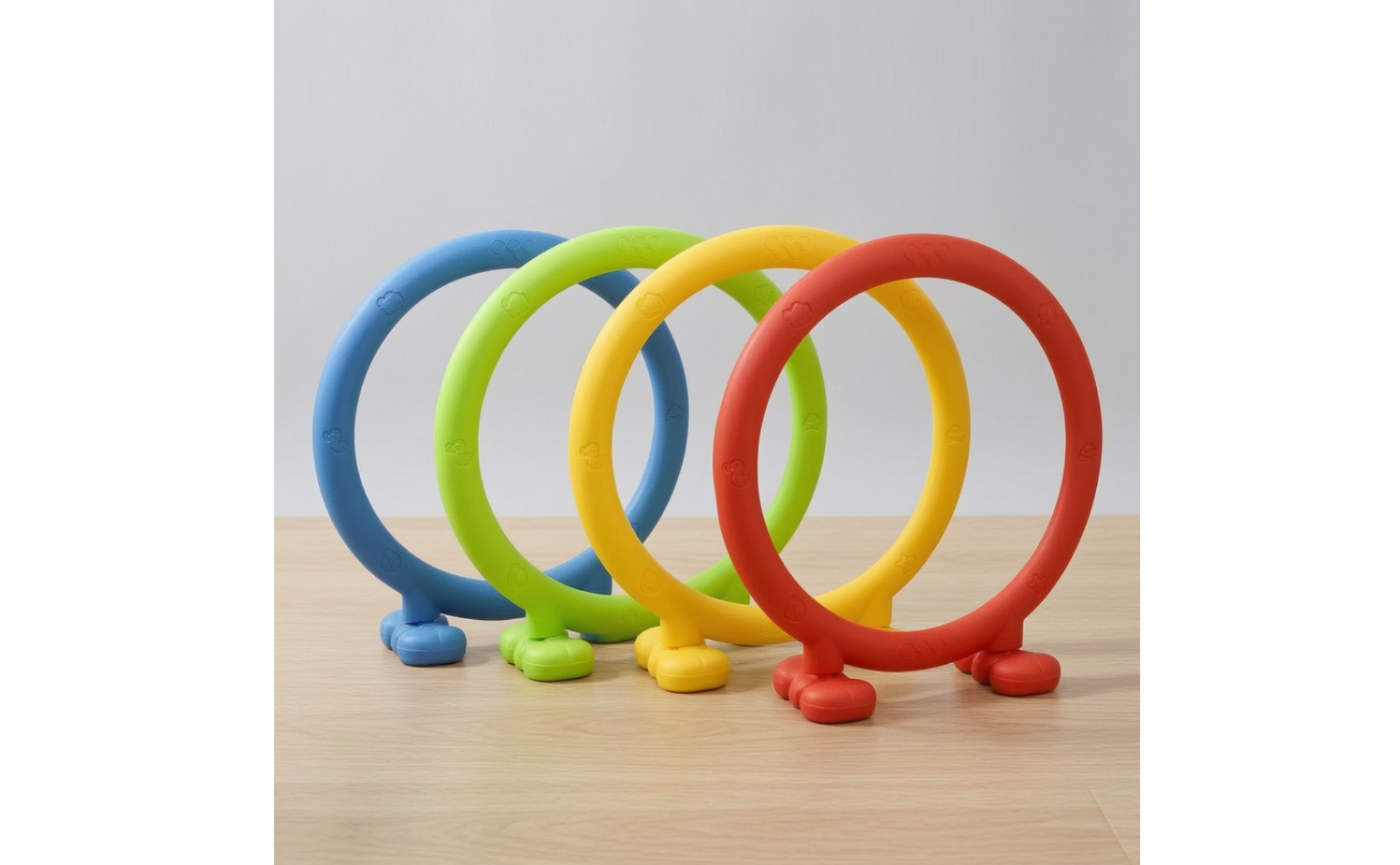 4 Pieces Freestanding Hoops with Bases Floor-Standing Obstacle Course Hoops