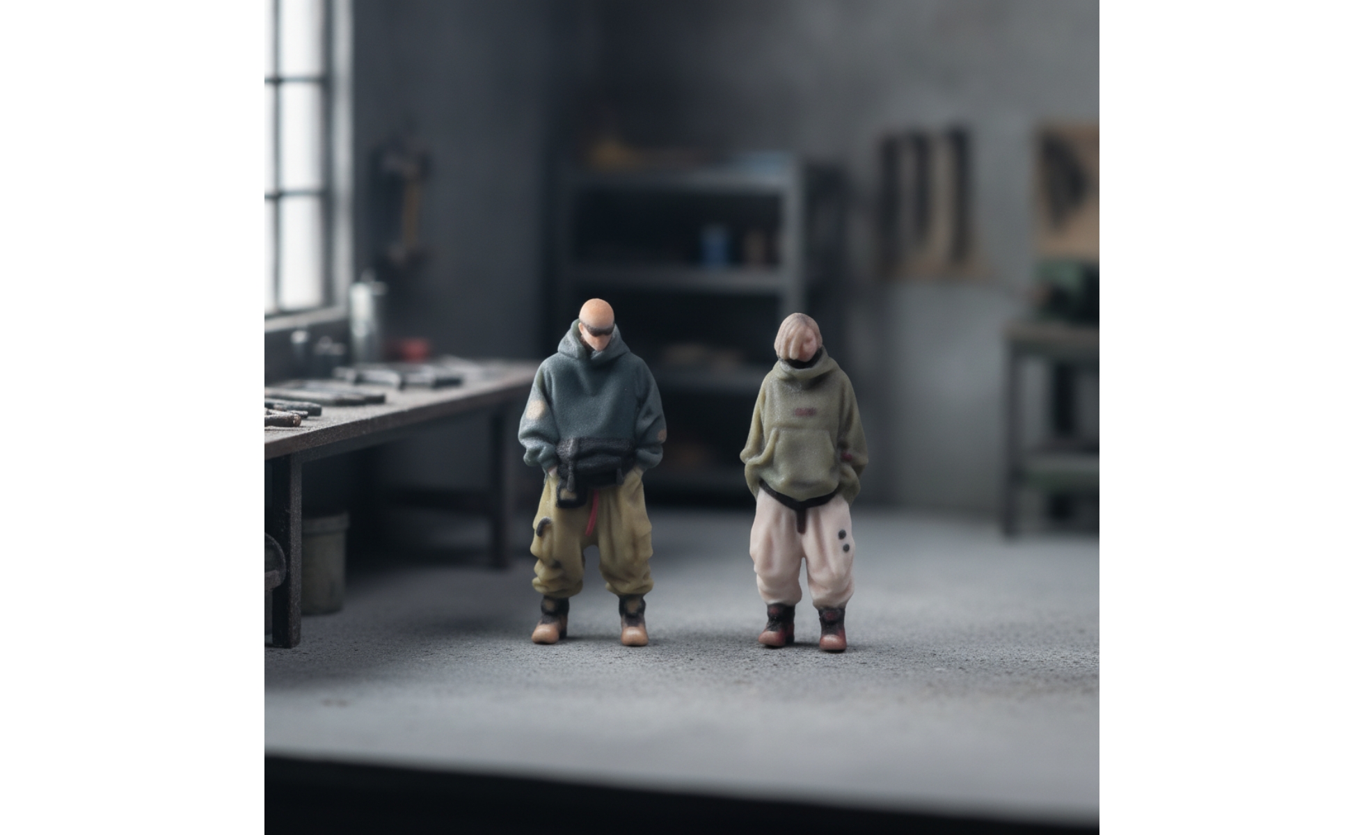 Couple Miniature Figure Streetwear Miniature Couple Figures Industrial-Style