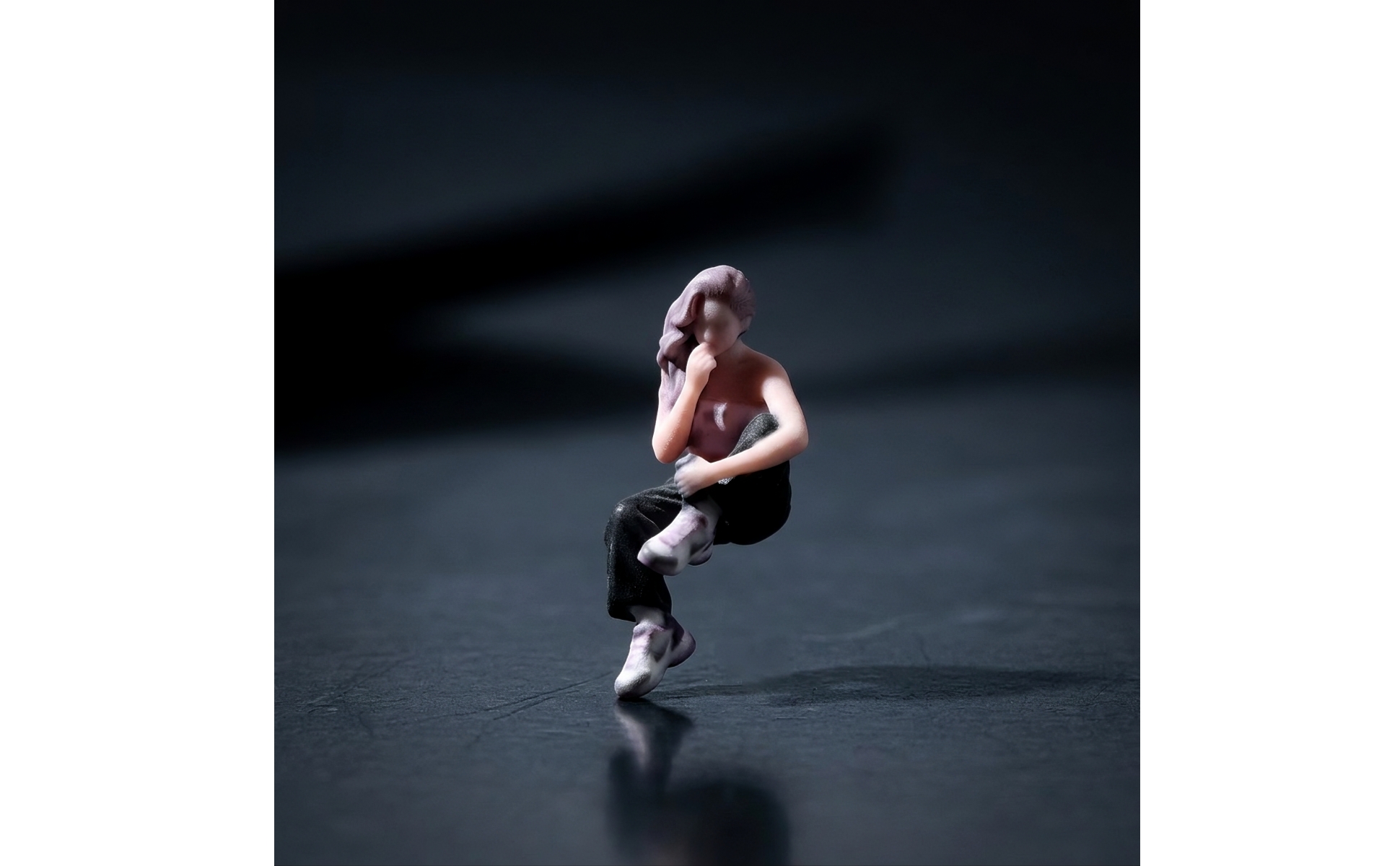 Miniature Female Figure Seated 1/64 Scale Figurine Collectible for Desktop Decor