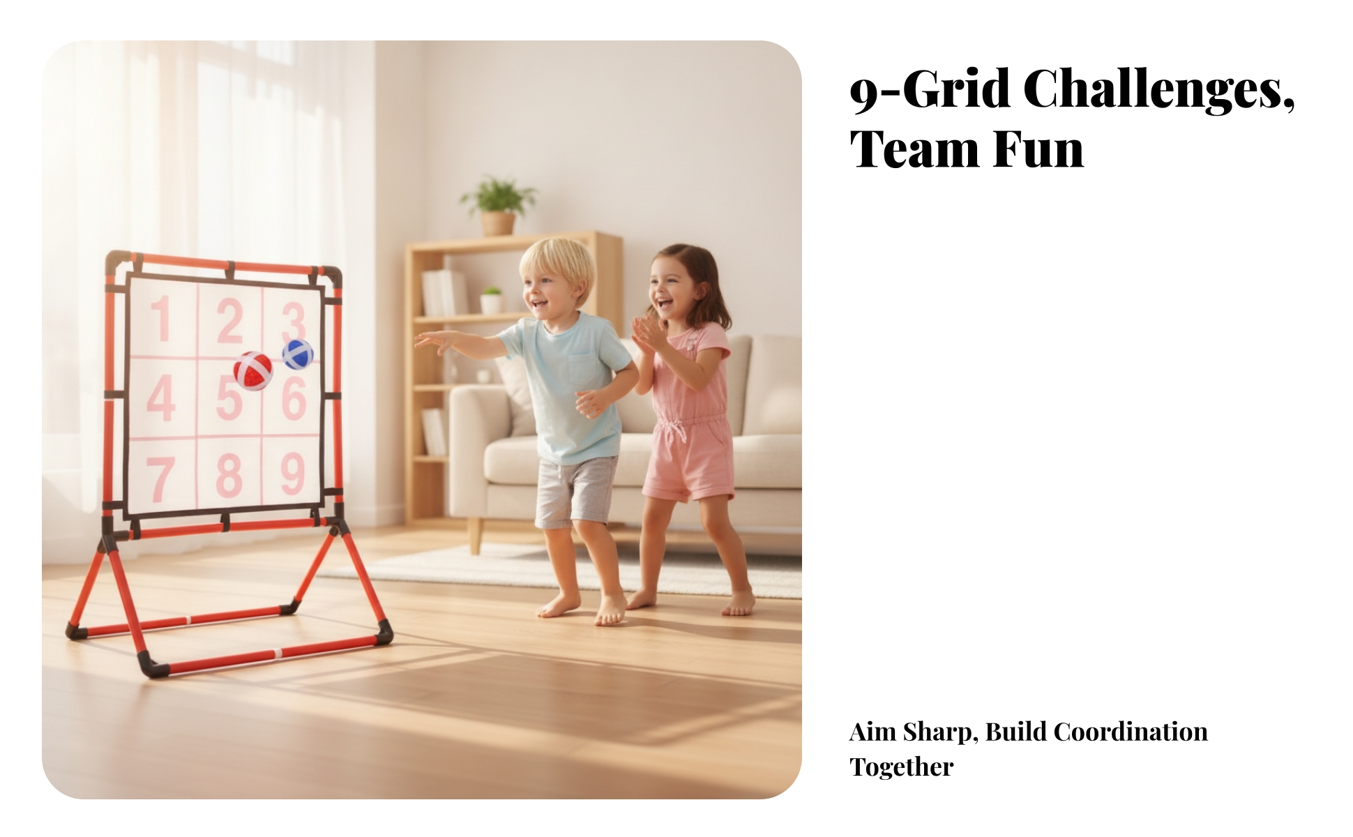 Freestanding Target Game Interactive Throwing Game with Balls Safe for Children