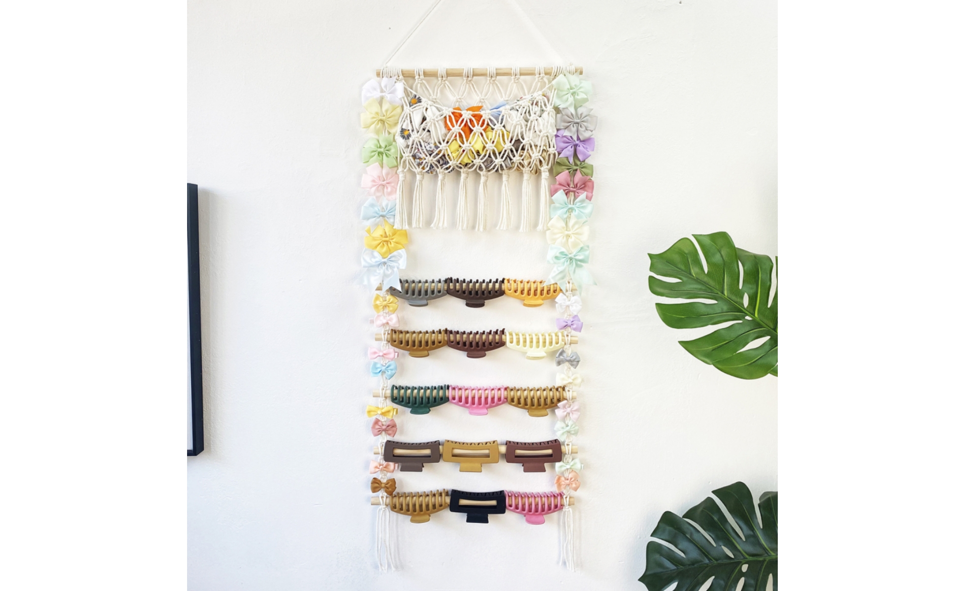Macrame Wall Hanging with Pocket Decorative Woven Wall Pocket Handmade