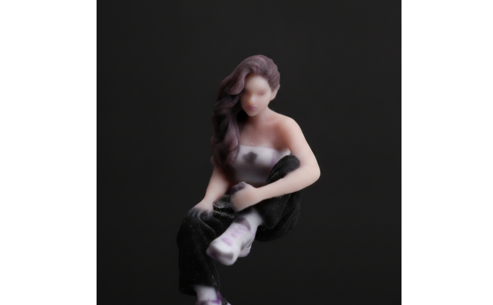 Miniature Female Figure Seated 1/64 Scale Figurine Collectible for Desktop Decor