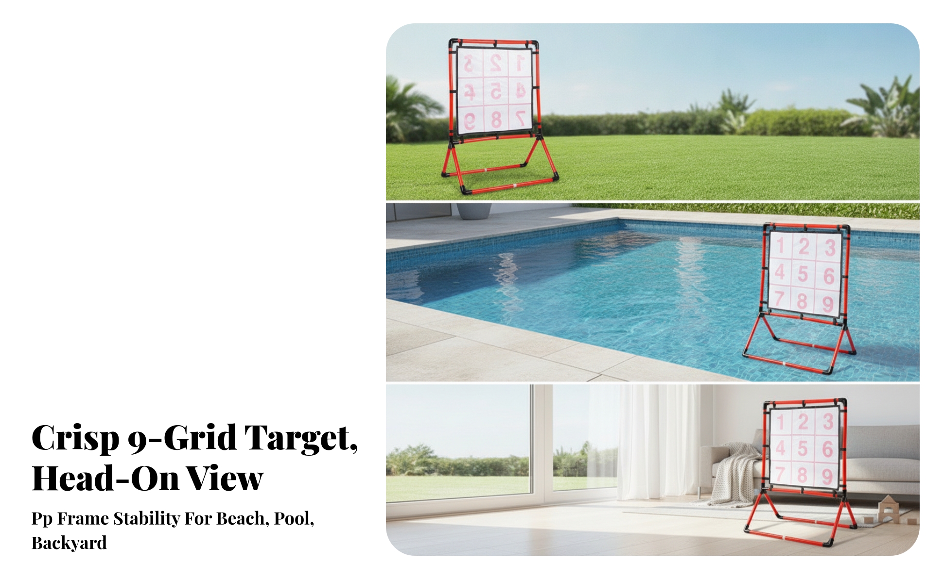 Freestanding Target Game Interactive Throwing Game with Balls Safe for Children