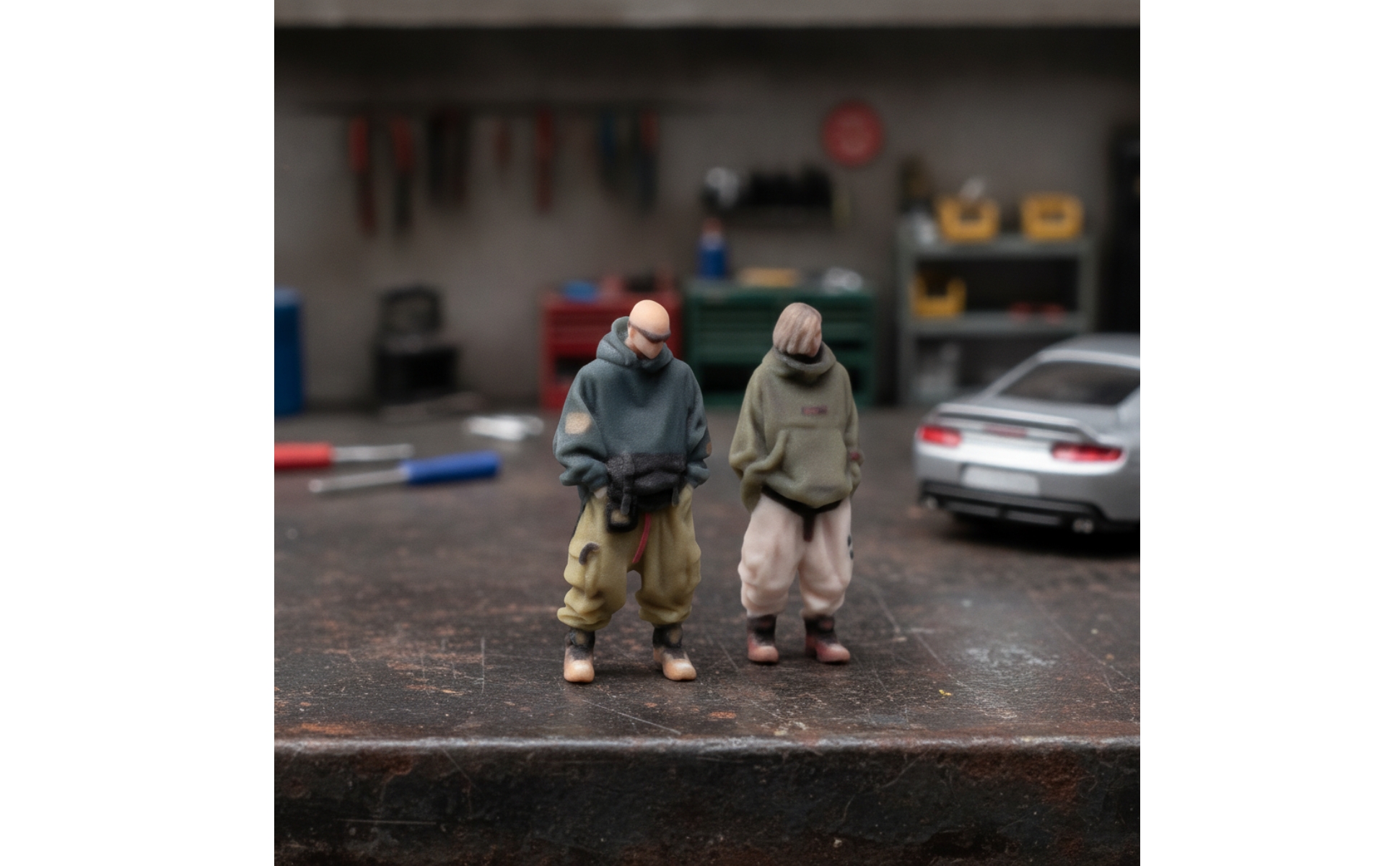 Couple Miniature Figure Streetwear Miniature Couple Figures Industrial-Style